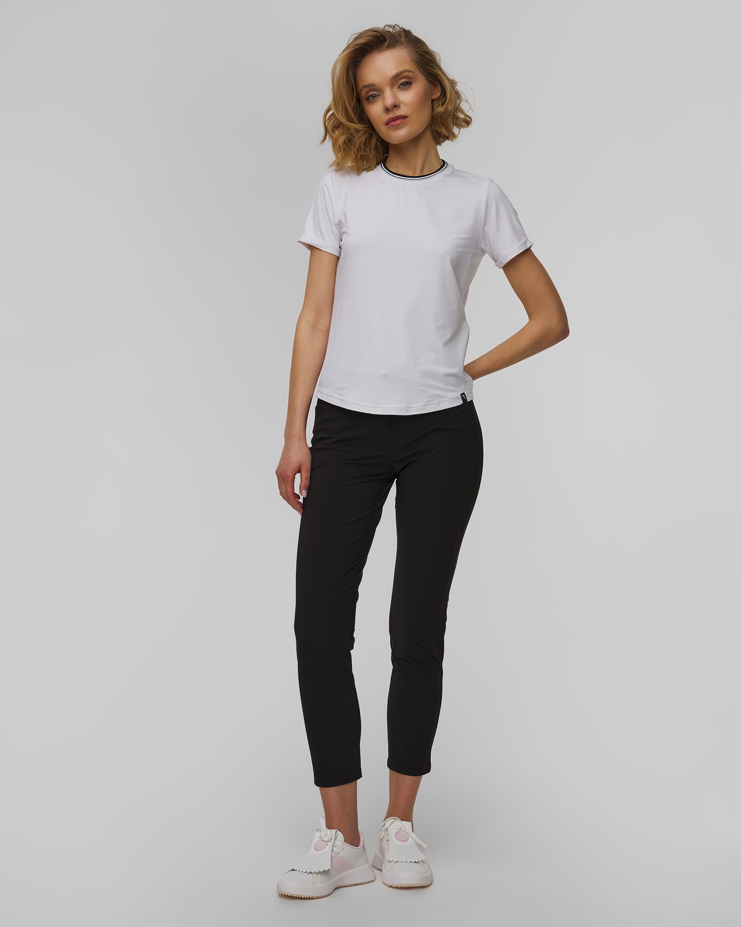 Buty golfowe damskie G/Fore G.112 Perforated Kiltie biało-różowe