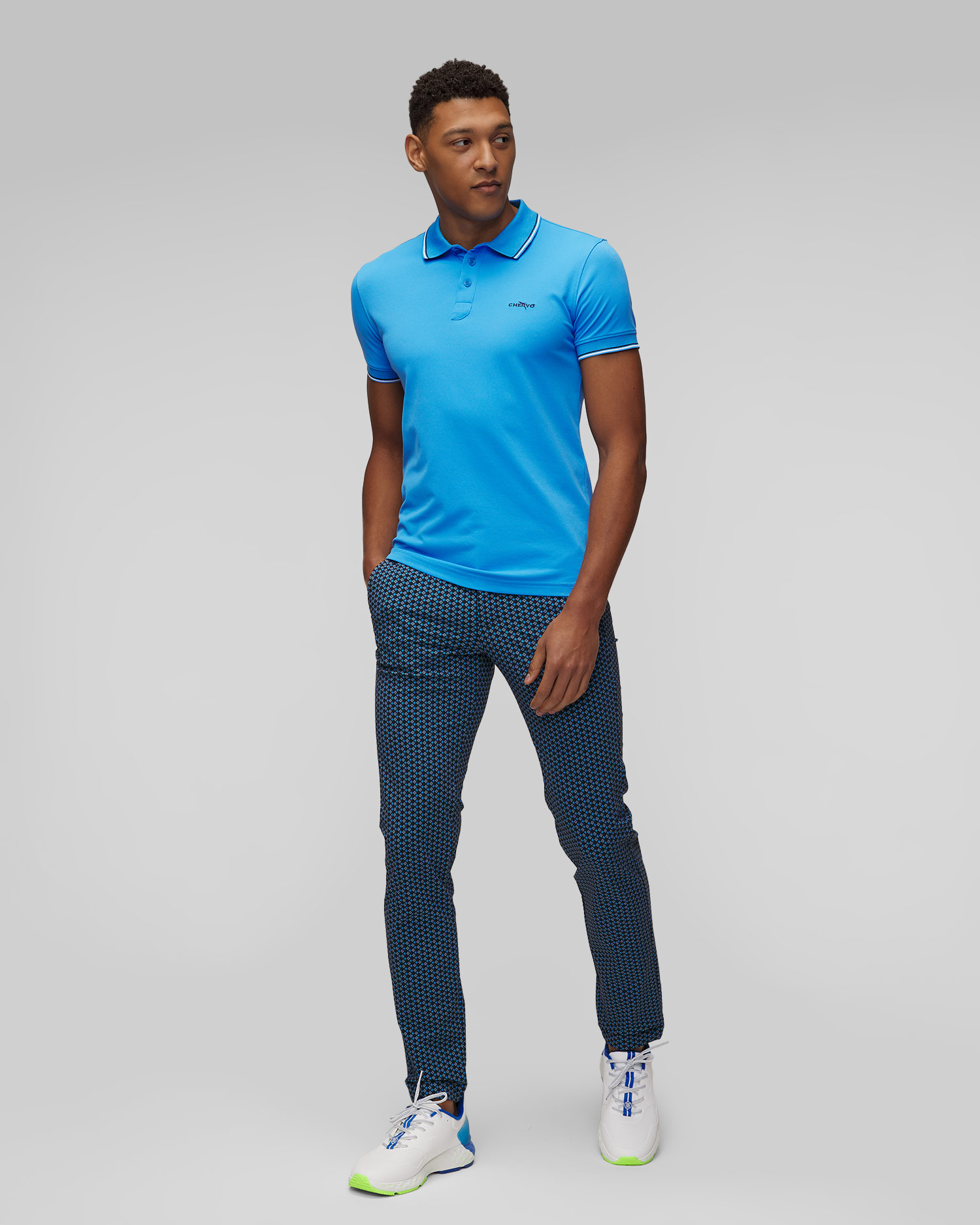 Buty golfowe męskie G/Fore Mg4+ TPU Golf biało-niebieskie