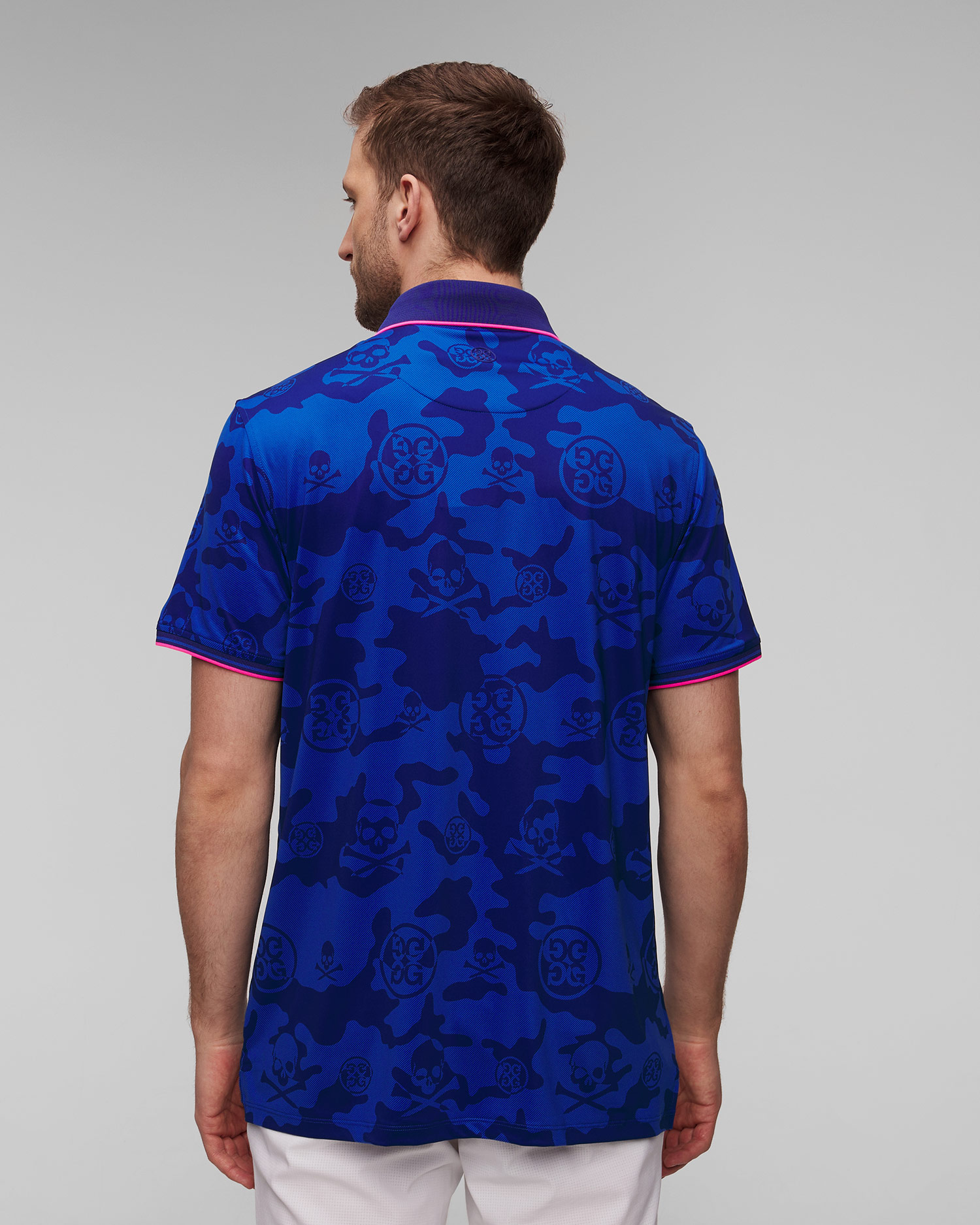 Men's dark blue G/Fore Exploded Camo Tech Jersey Polo