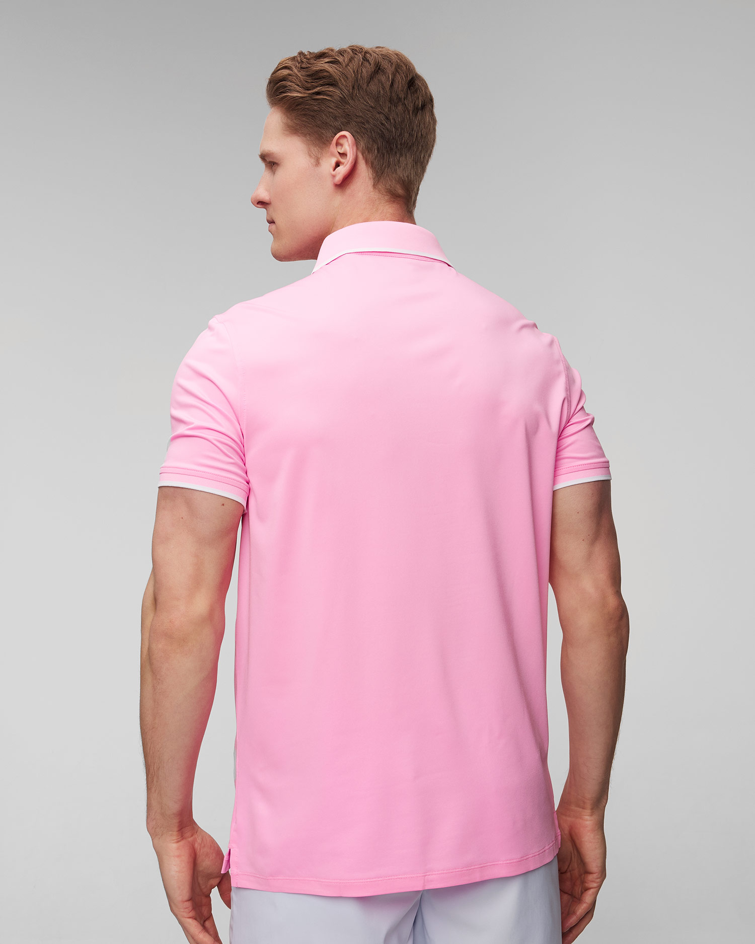 G/Fore Rib Collar Circle G's Embossed Tech Jersey Polo Poloshirt für Herren in Pink