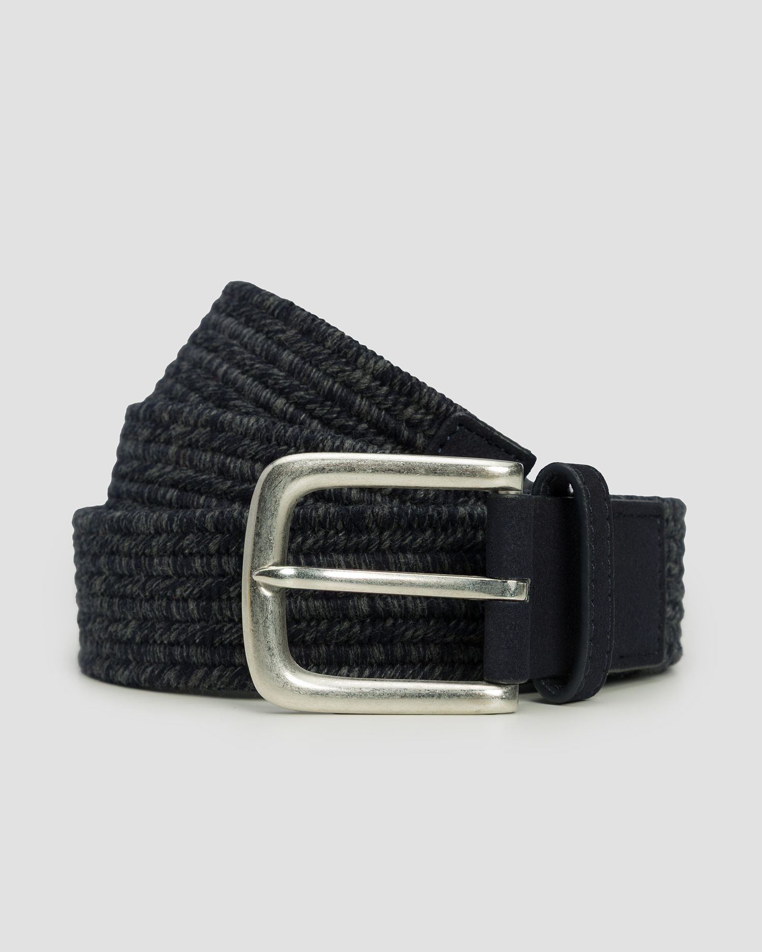Tmavě modrý pánský opasek Alberto Cotton Braided