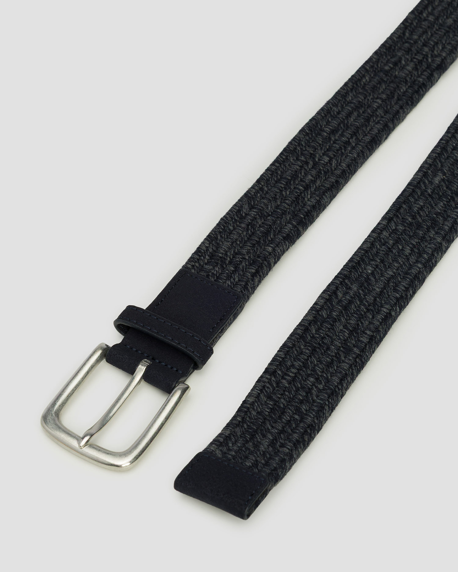 Men's navy blue belt Alberto Cotton Braided