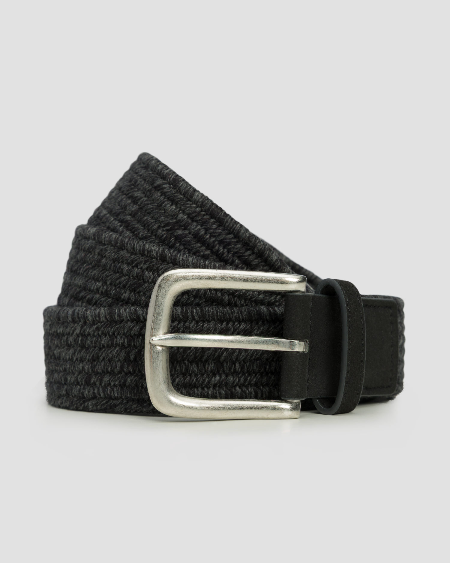 Pánský šedý opasek Alberto Cotton Braided