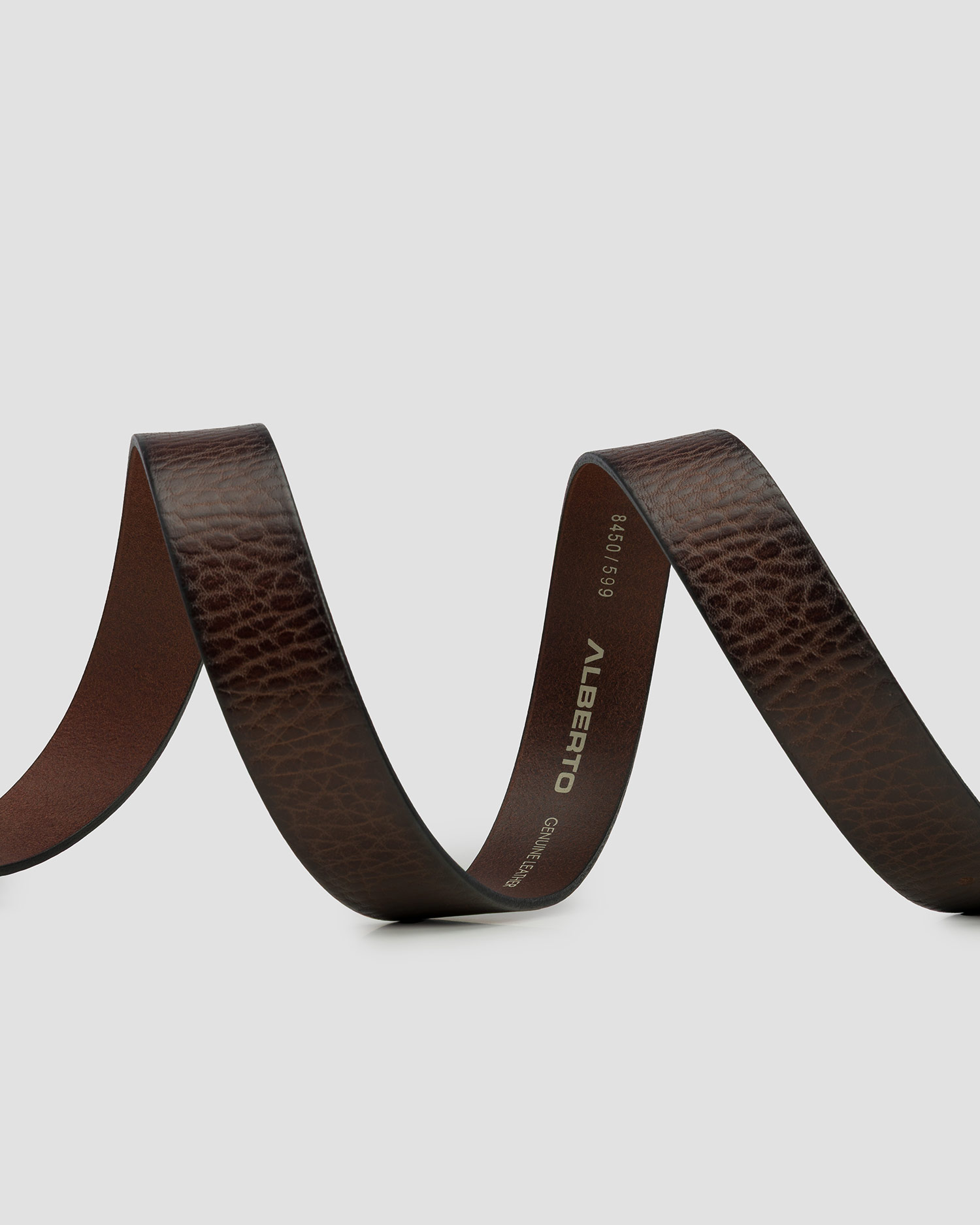 Brązowy pasek skórzany męski Alberto Leather Belt