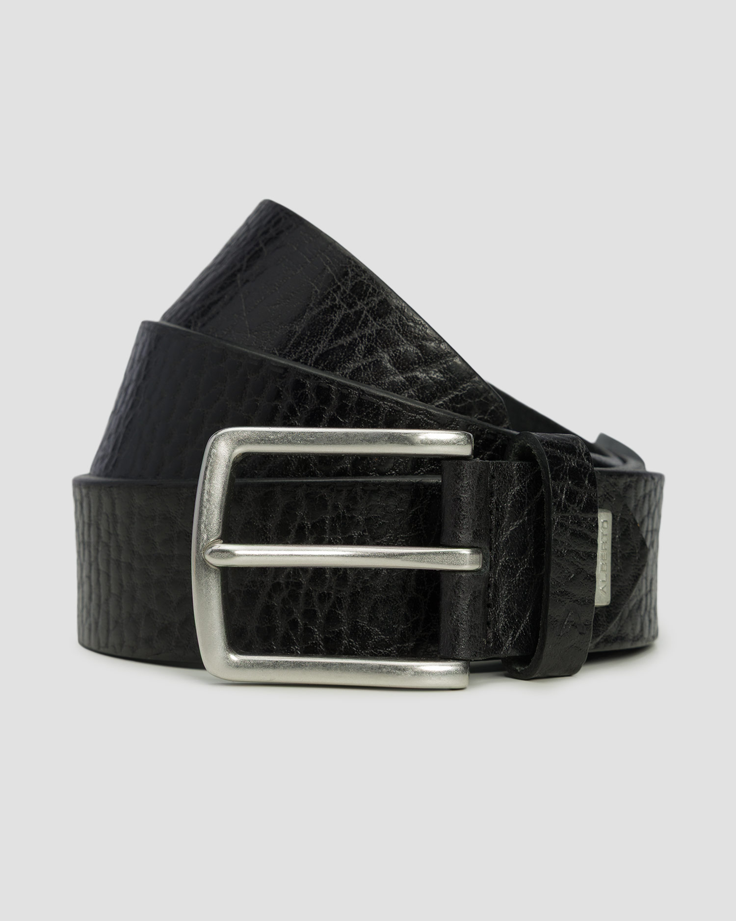 Černý pánský kožený opasek Alberto Leather Belt