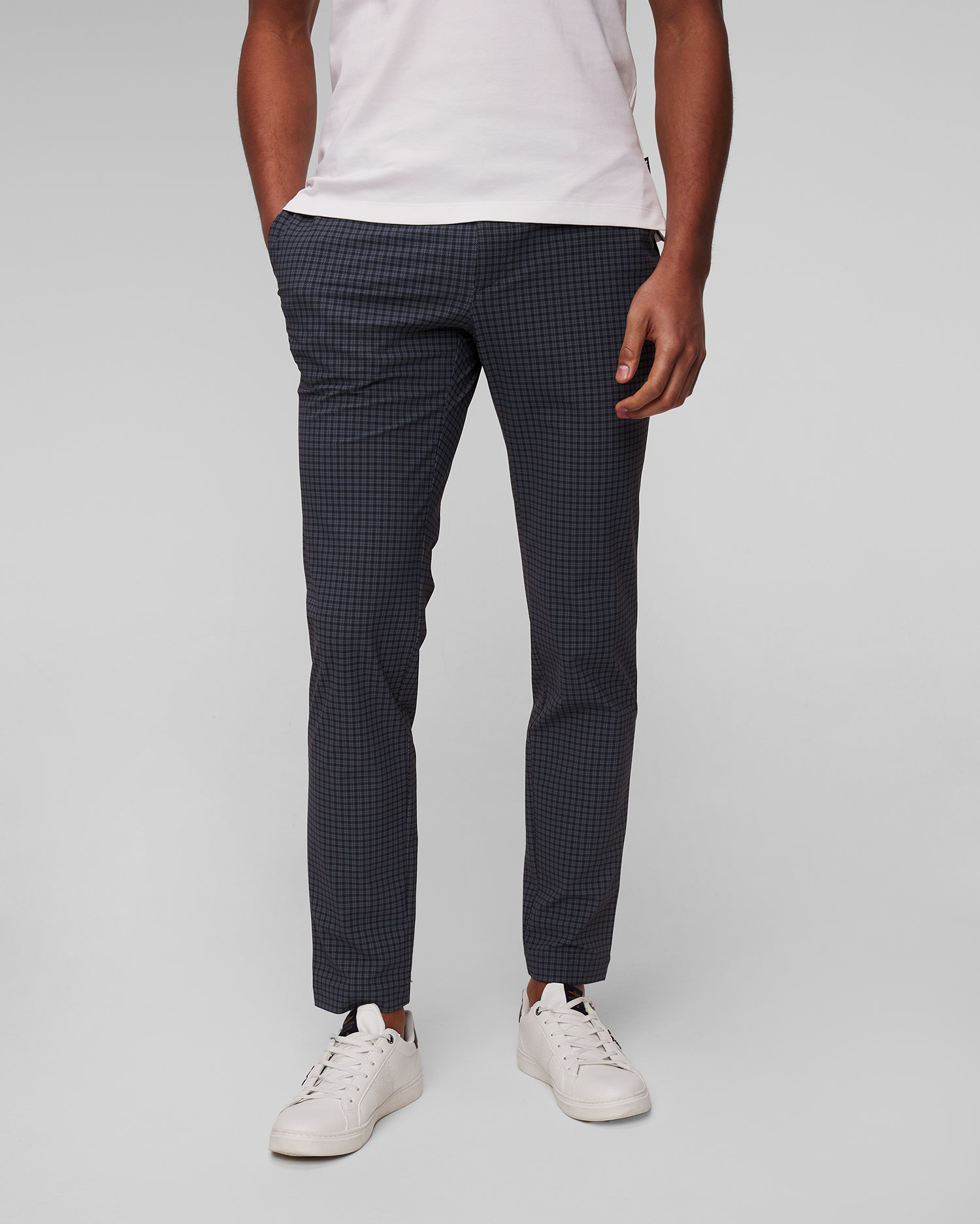Men's navy blue trousers Alberto Ian-Revolutional Check WR