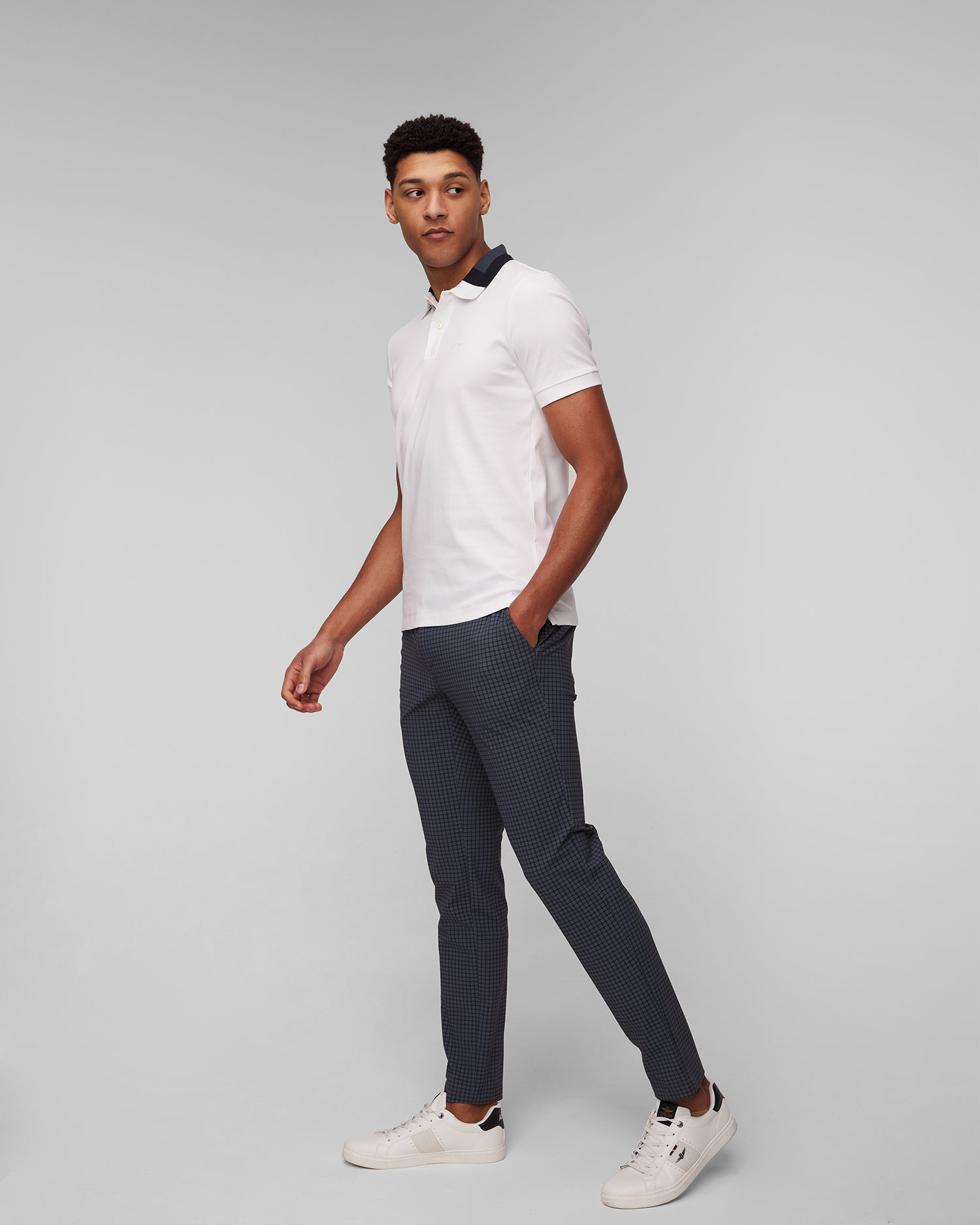 Pantalon bleu marine pour hommes Alberto Ian-Revolutional Check WR