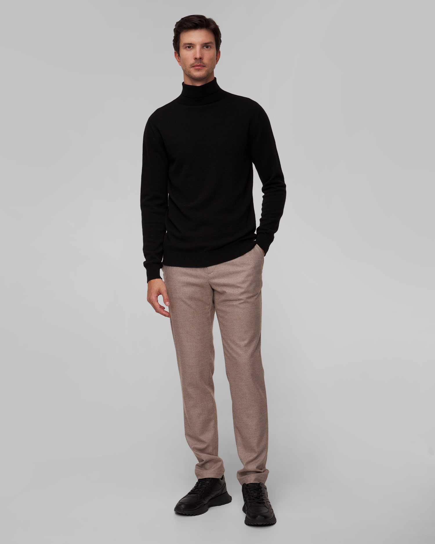Alberto Jump Flanell Look Herrenhose in Beige