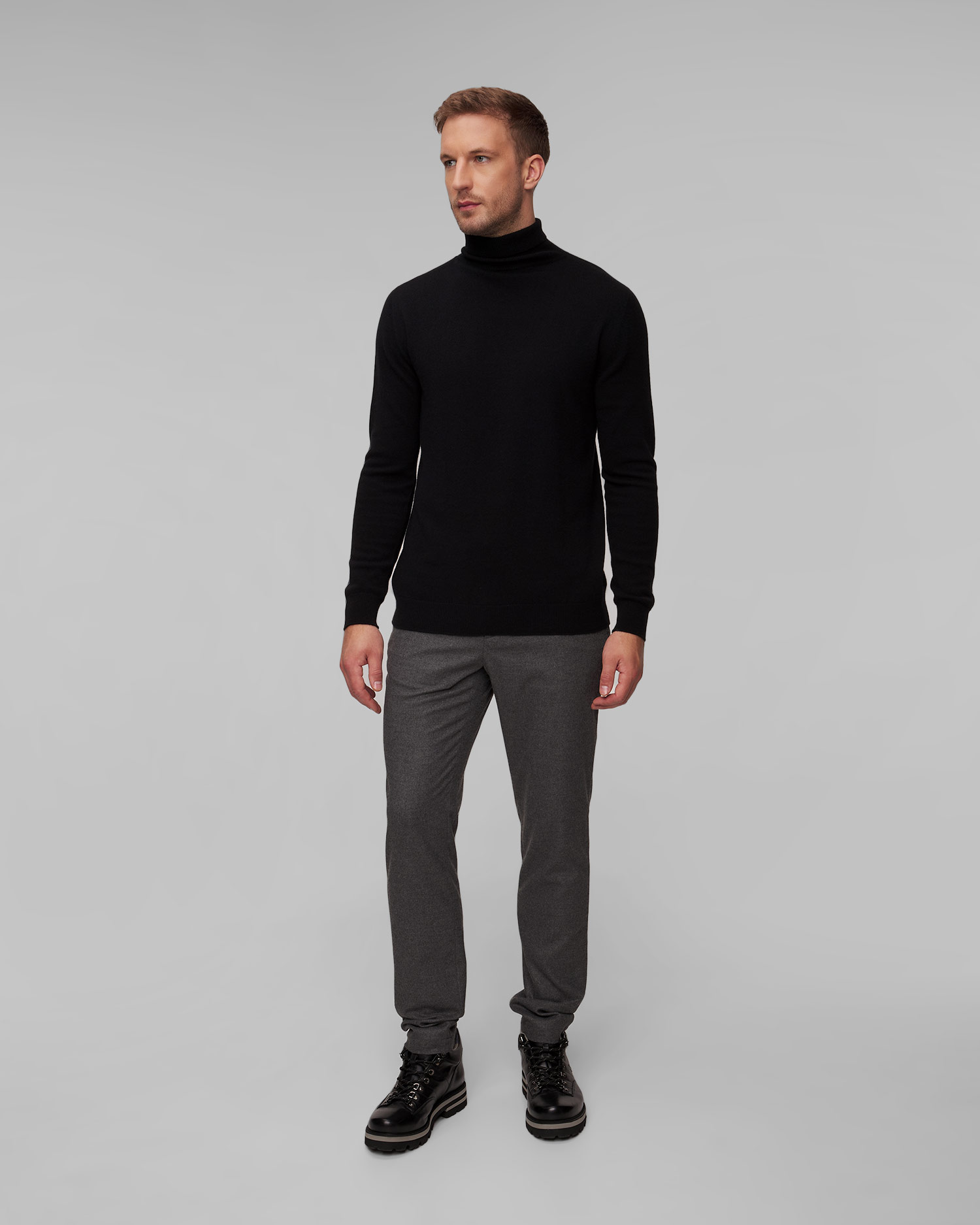 Alberto Jump Flanell Look Herrenhose in Grau