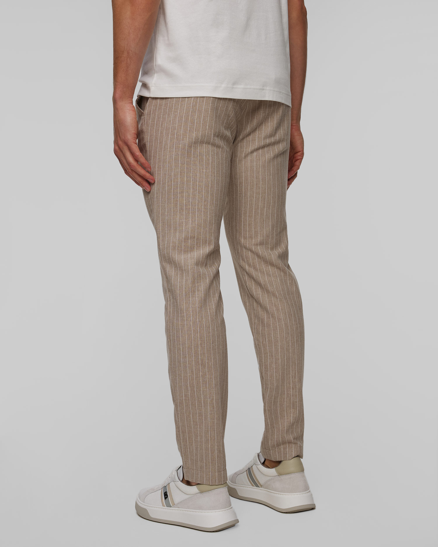 Pantaloni cu in pentru bărbați Alberto Jump Linen Stripe