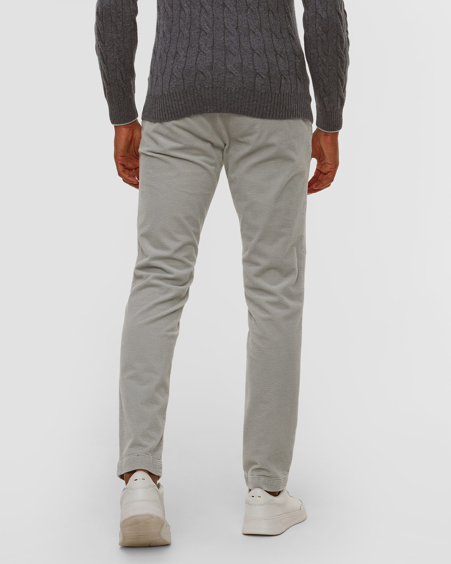 Pantalon en velours côtelé gris pour hommes Alberto Jump