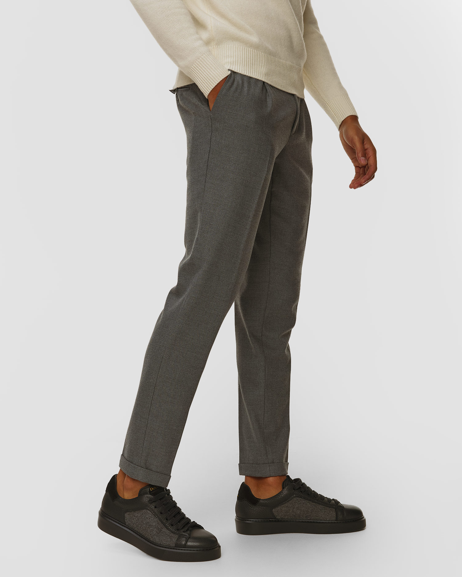 Men's grey trousers Alberto Barista Flannel Look