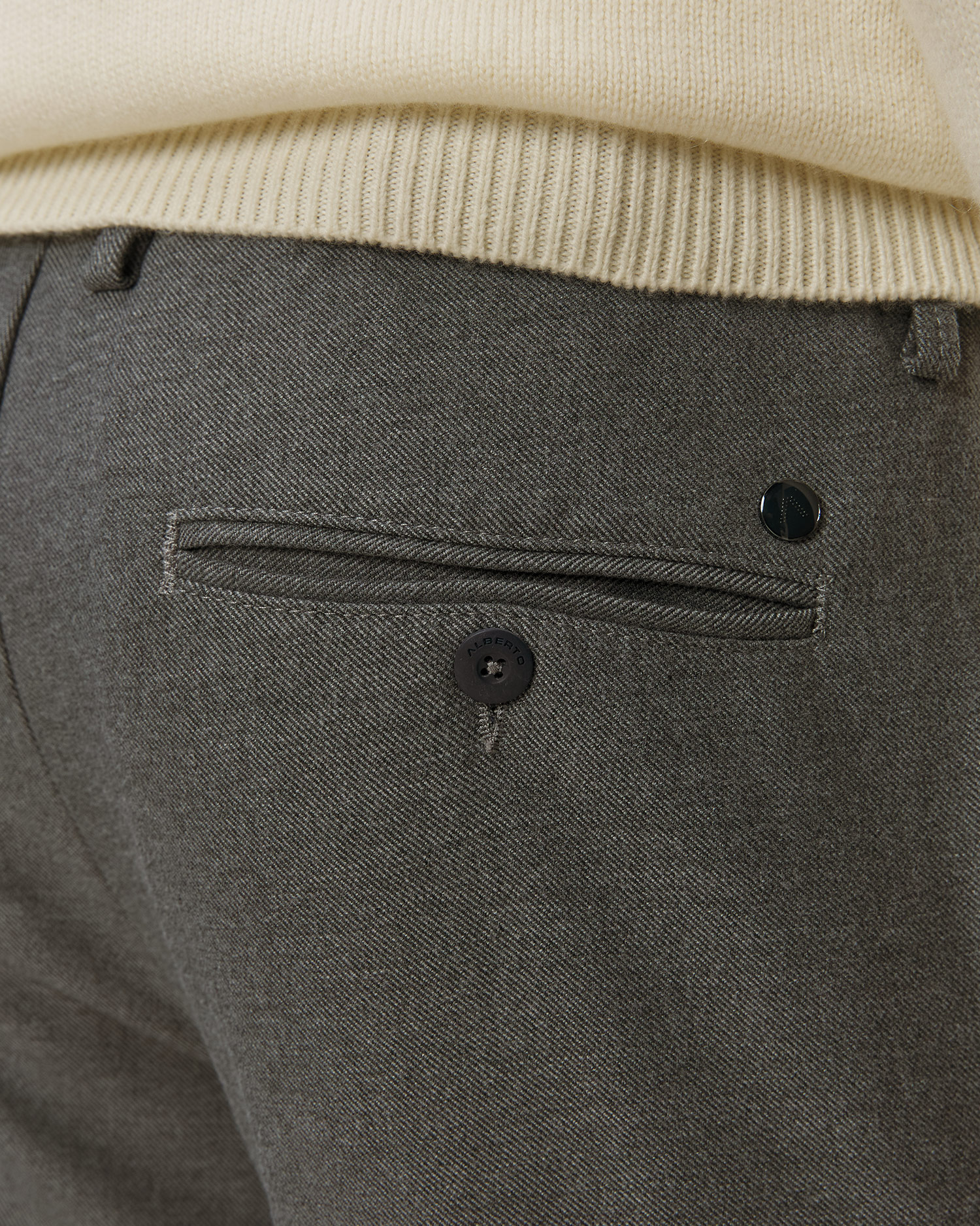 Men's grey trousers Alberto Barista Flannel Look