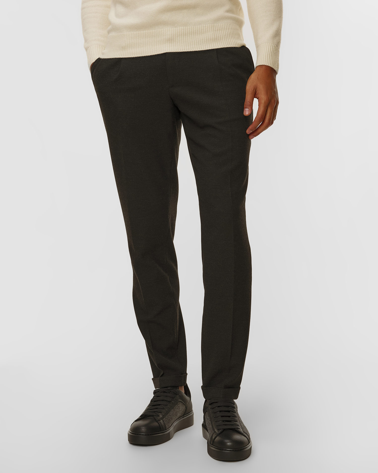 Men's grey trousers Alberto Barista Flannel Look