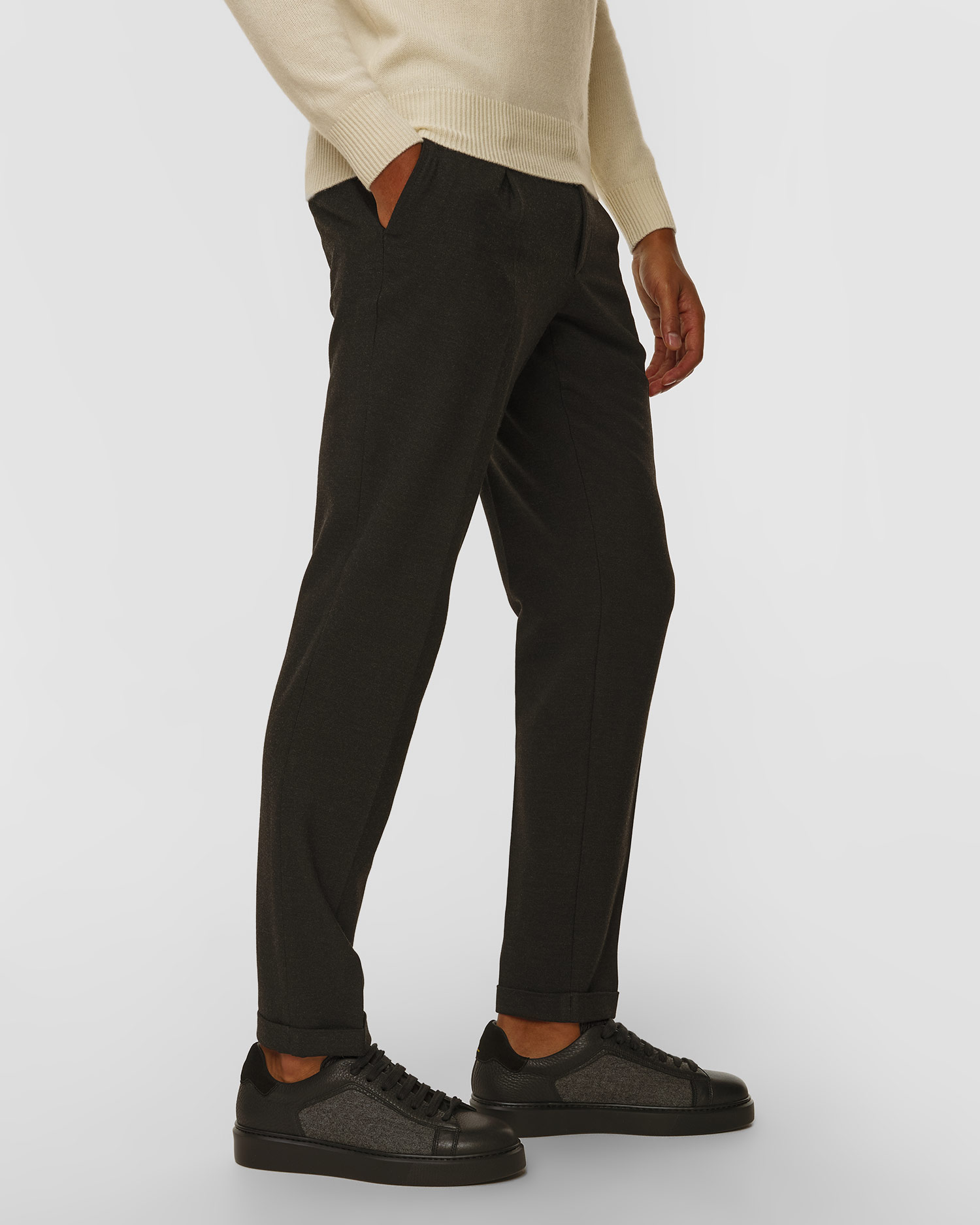 Men's grey trousers Alberto Barista Flannel Look