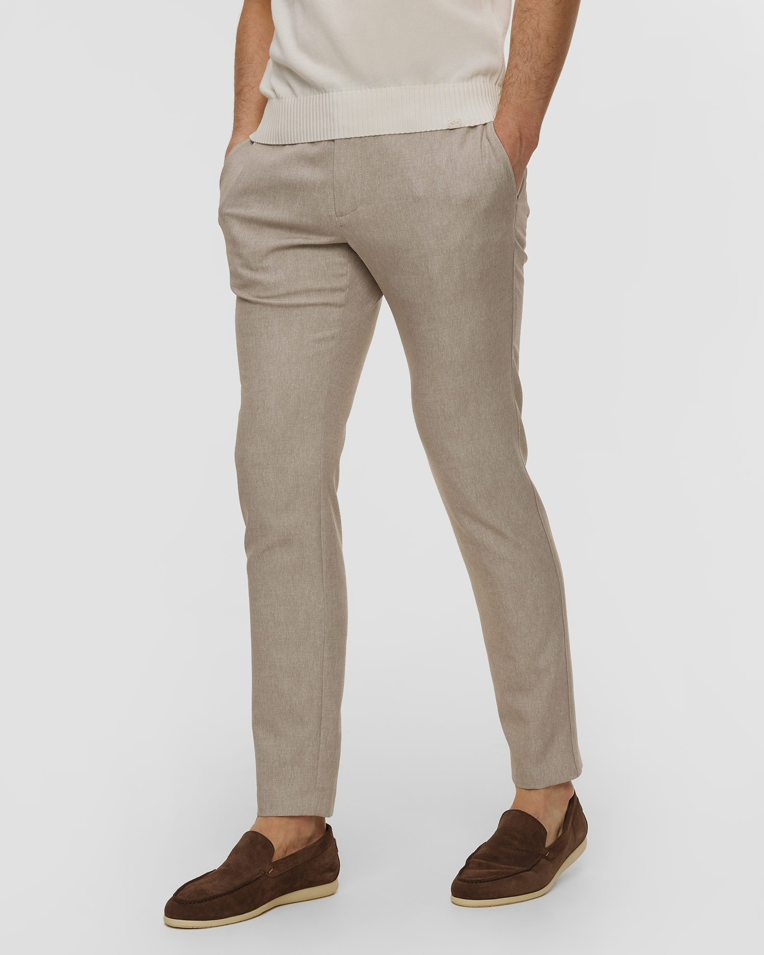 Béžové pánské kalhoty Alberto Rob - Super Stretch, Barva/Vzor: Beżowy