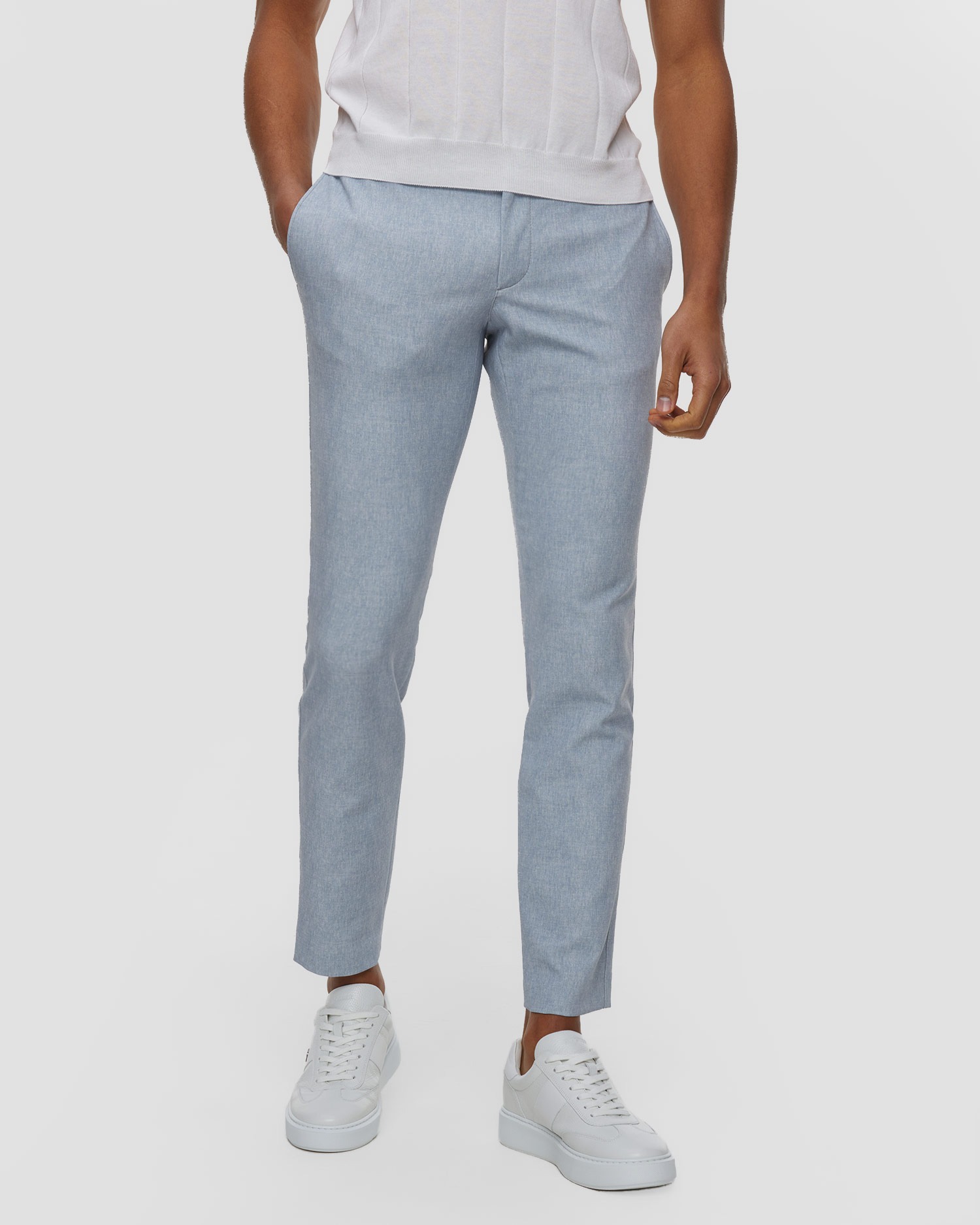 Modré pánské kalhoty Alberto Rob - Super Stretch, Barva/Vzor: Niebieski