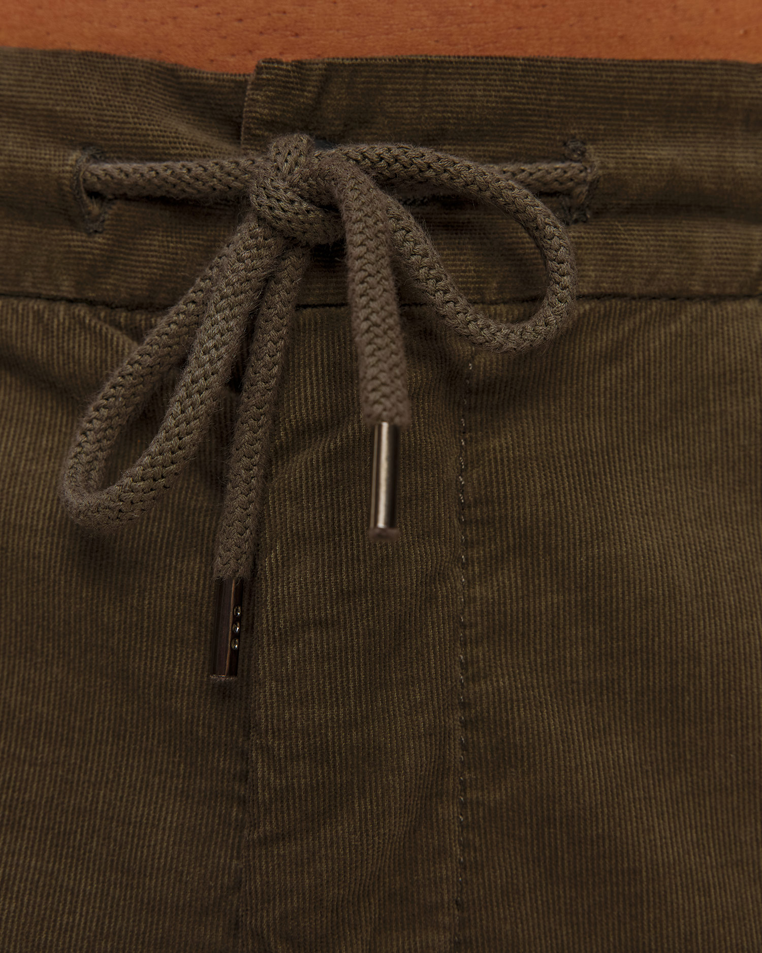 Pantalon en velours côtelé kaki pour hommes Alberto John