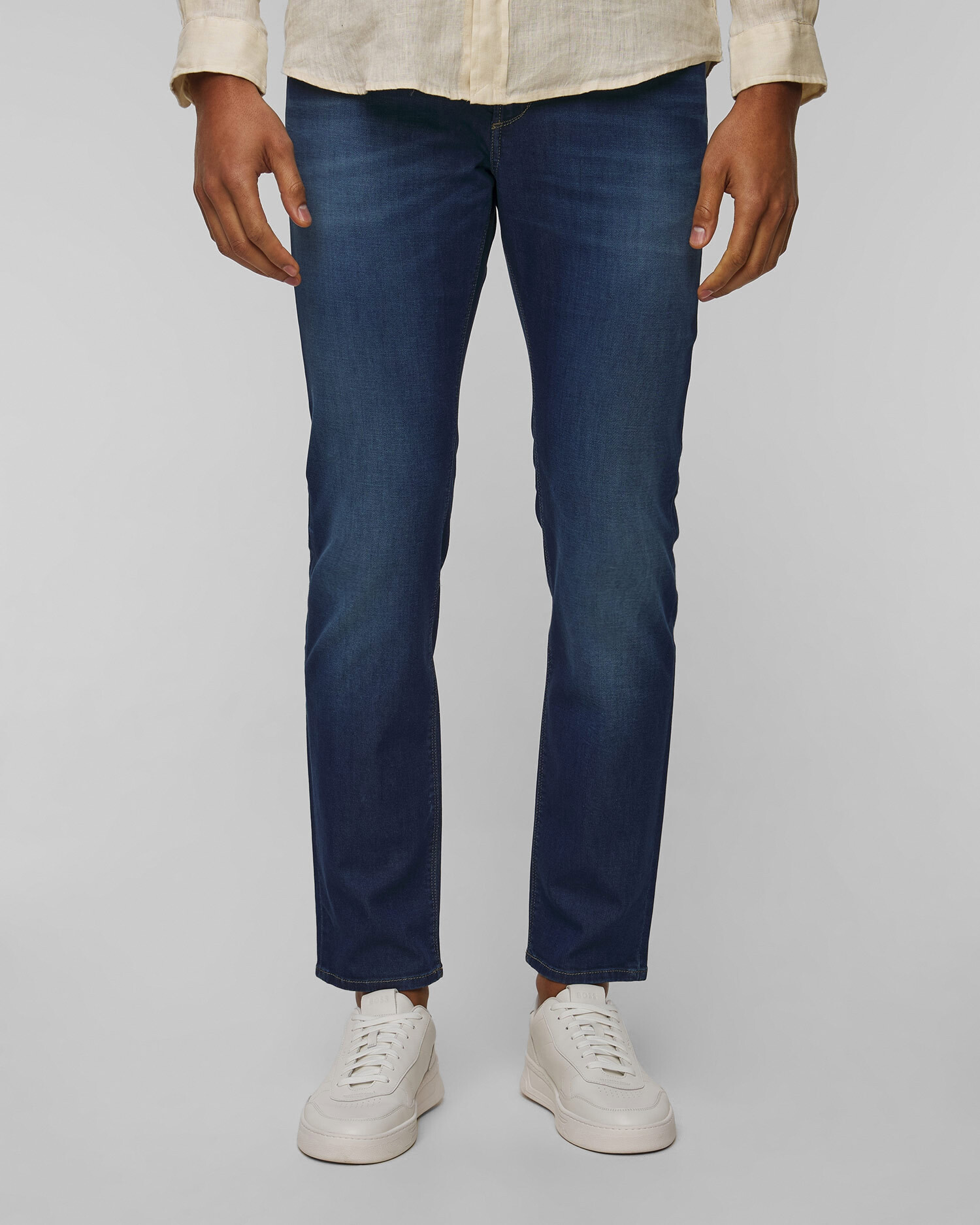 Pánské džíny Alberto Slim v Tmavě Modrém Barevném Odstínu