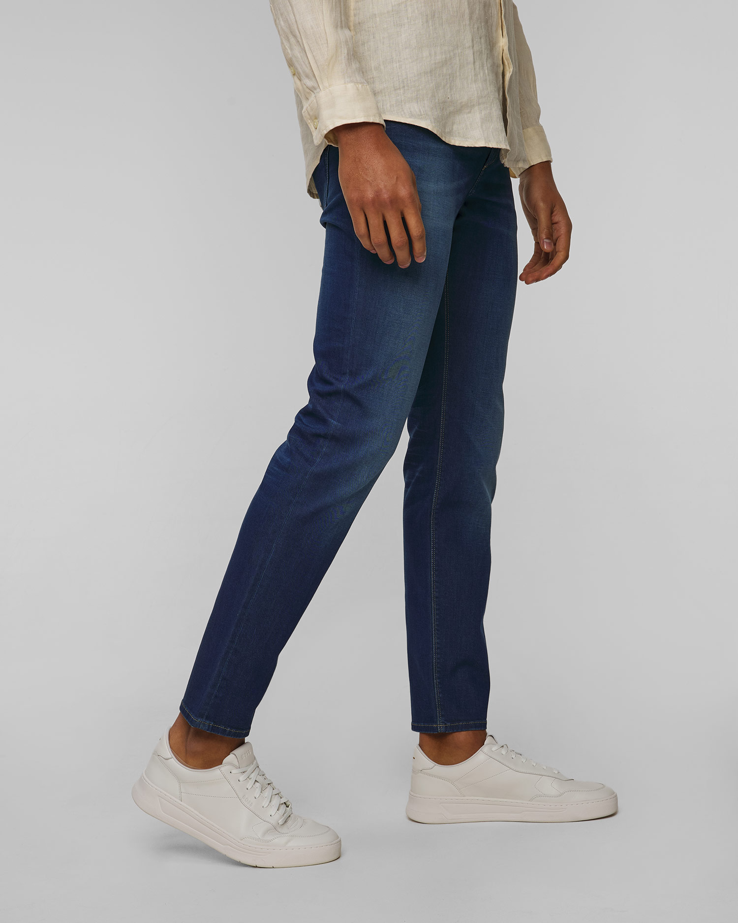 Pánské džíny Alberto Slim v Tmavě Modrém Barevném Odstínu