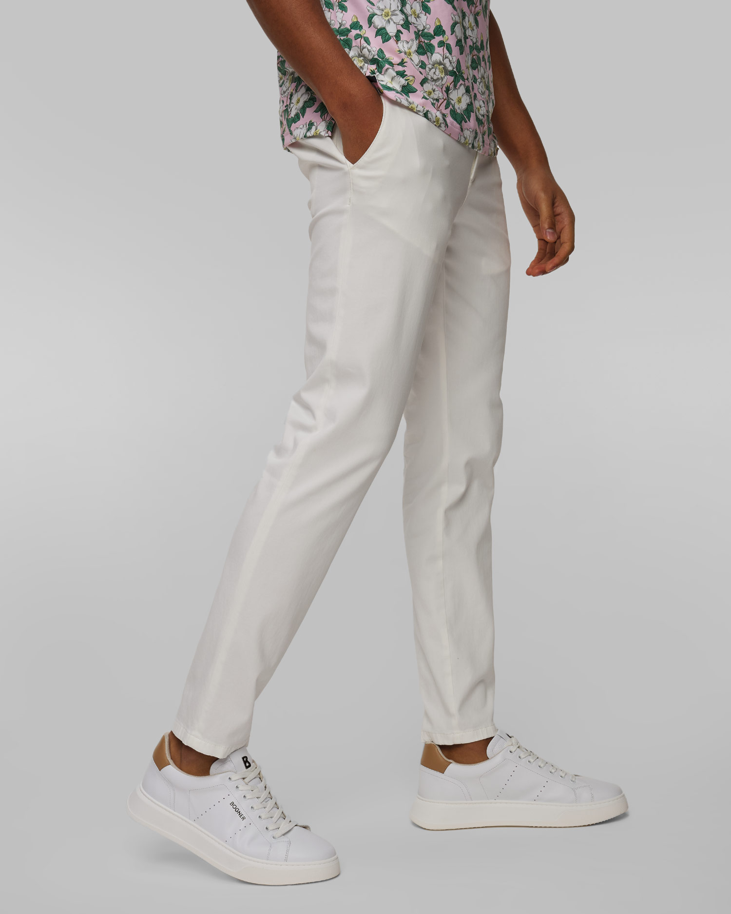 Men's white trousers Alberto Rob-O