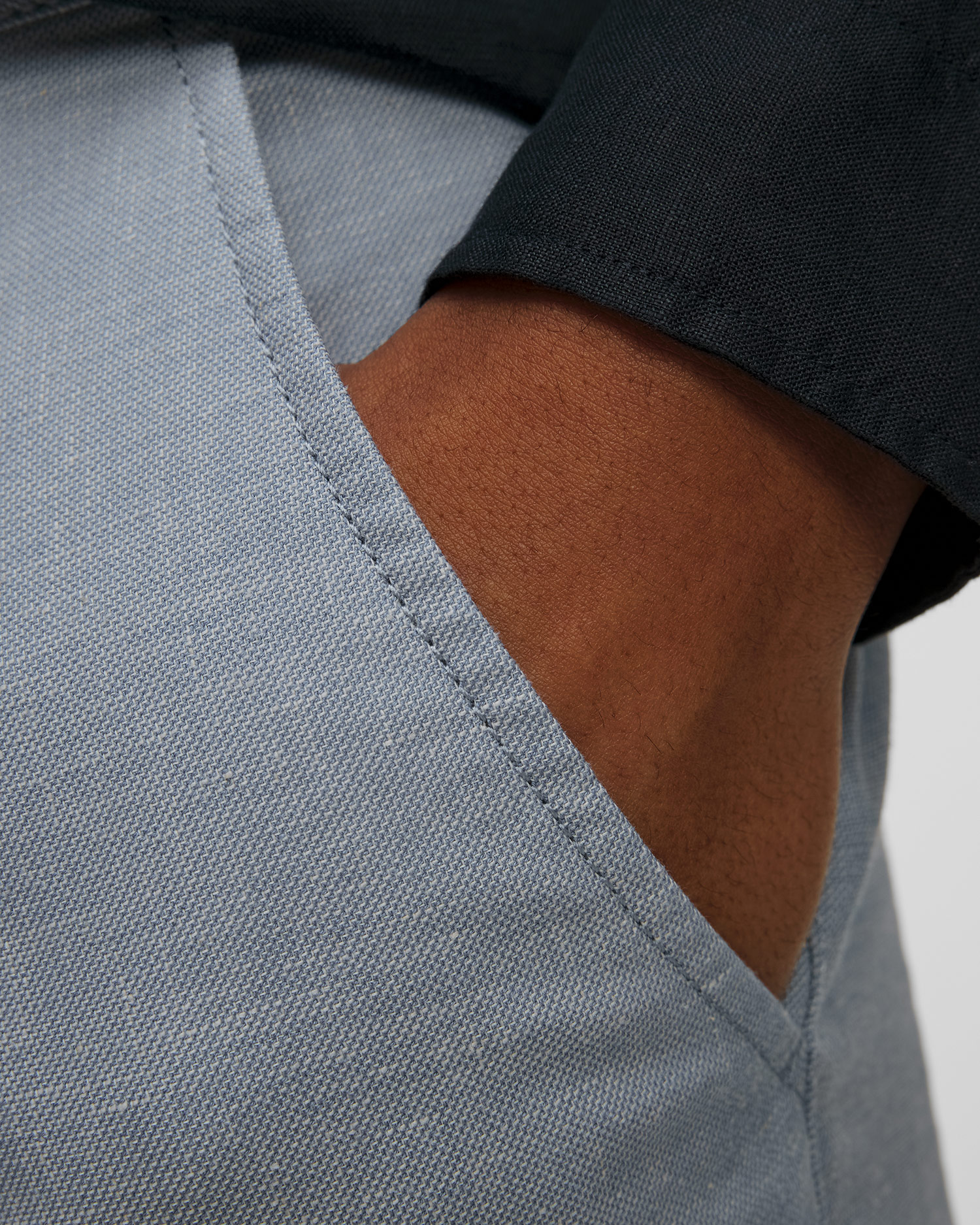 Pantaloni albaștri pentru bărbați cu in Alberto Lou-J - Luxury Linen