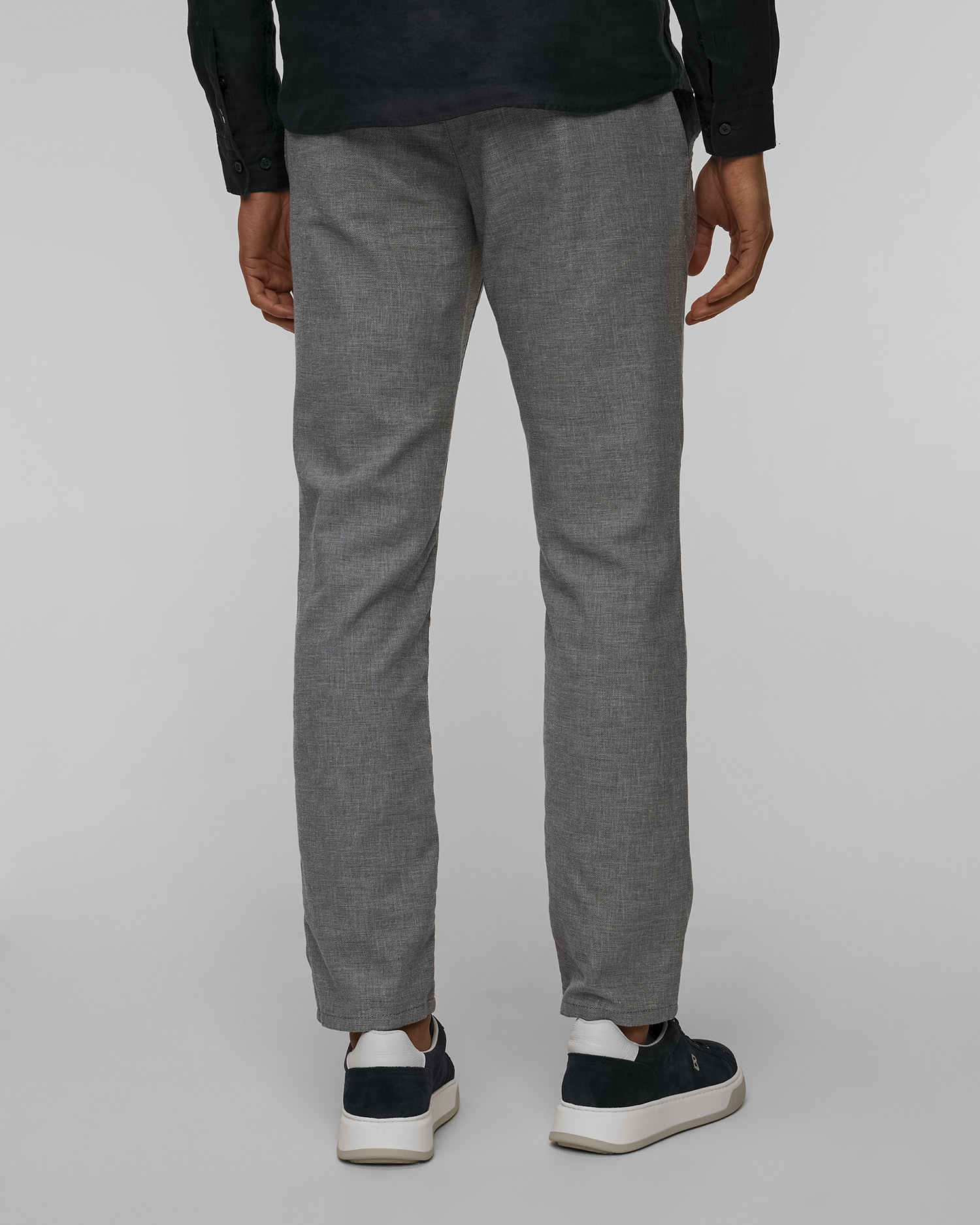Pantaloni gri pentru bărbați cu in Alberto Lou-J - Luxury Linen
