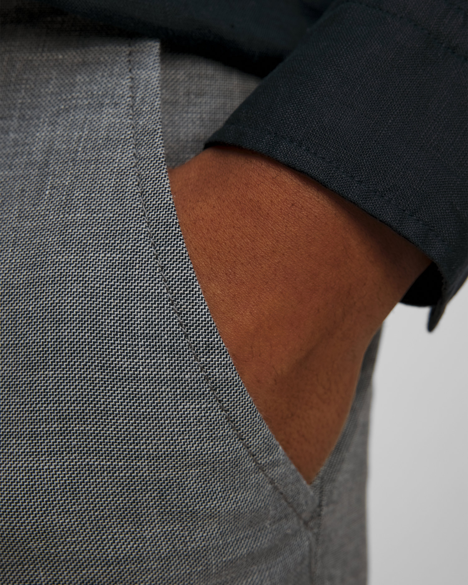 Pantaloni gri pentru bărbați cu in Alberto Lou-J - Luxury Linen