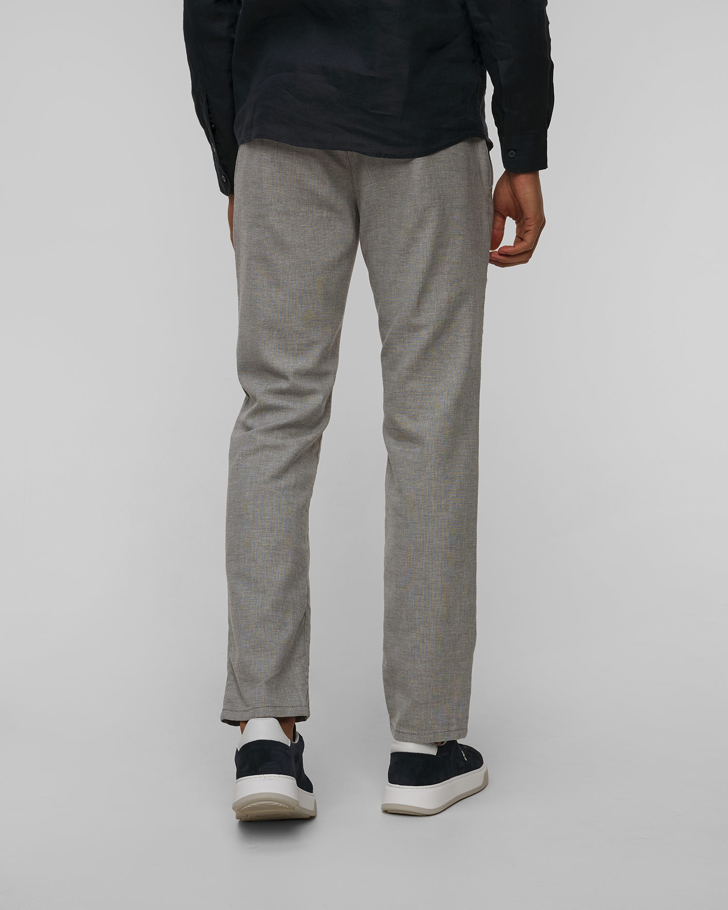 Pantaloni gri deschis pentru bărbați cu in Alberto Lou-J - Luxury Linen