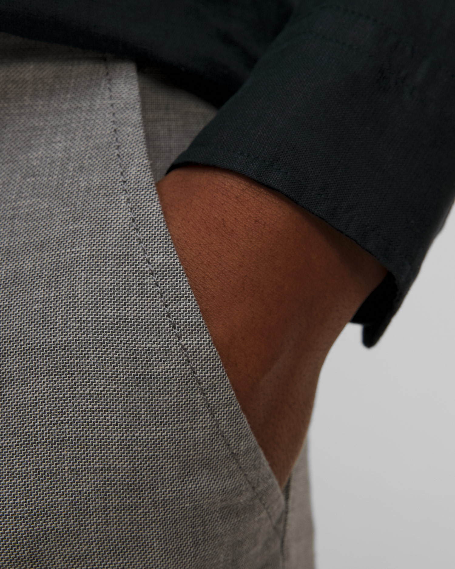 Pantaloni gri deschis pentru bărbați cu in Alberto Lou-J - Luxury Linen