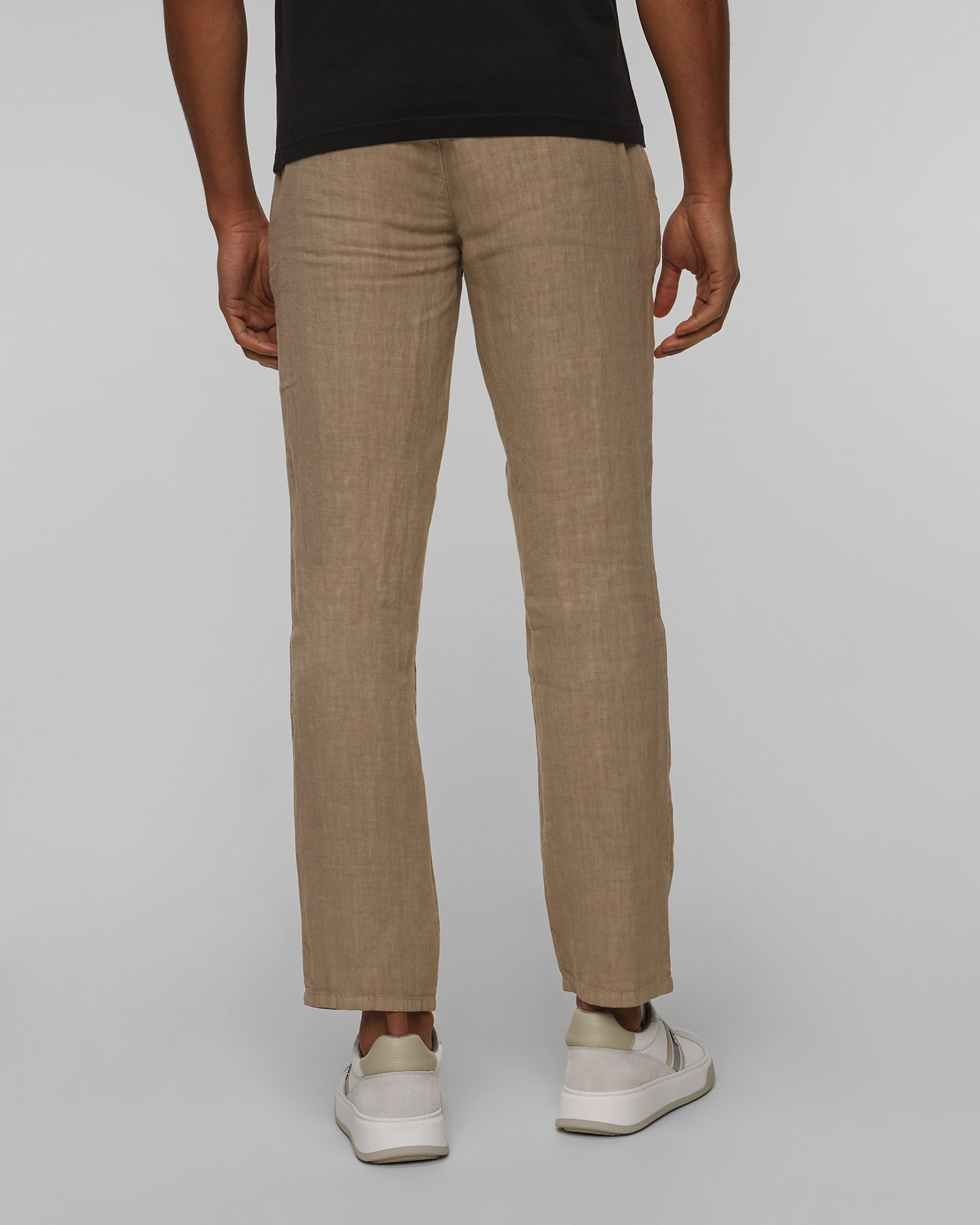 Pantaloni din in bej pentru bărbați Alberto Lou-J - Pure Linen