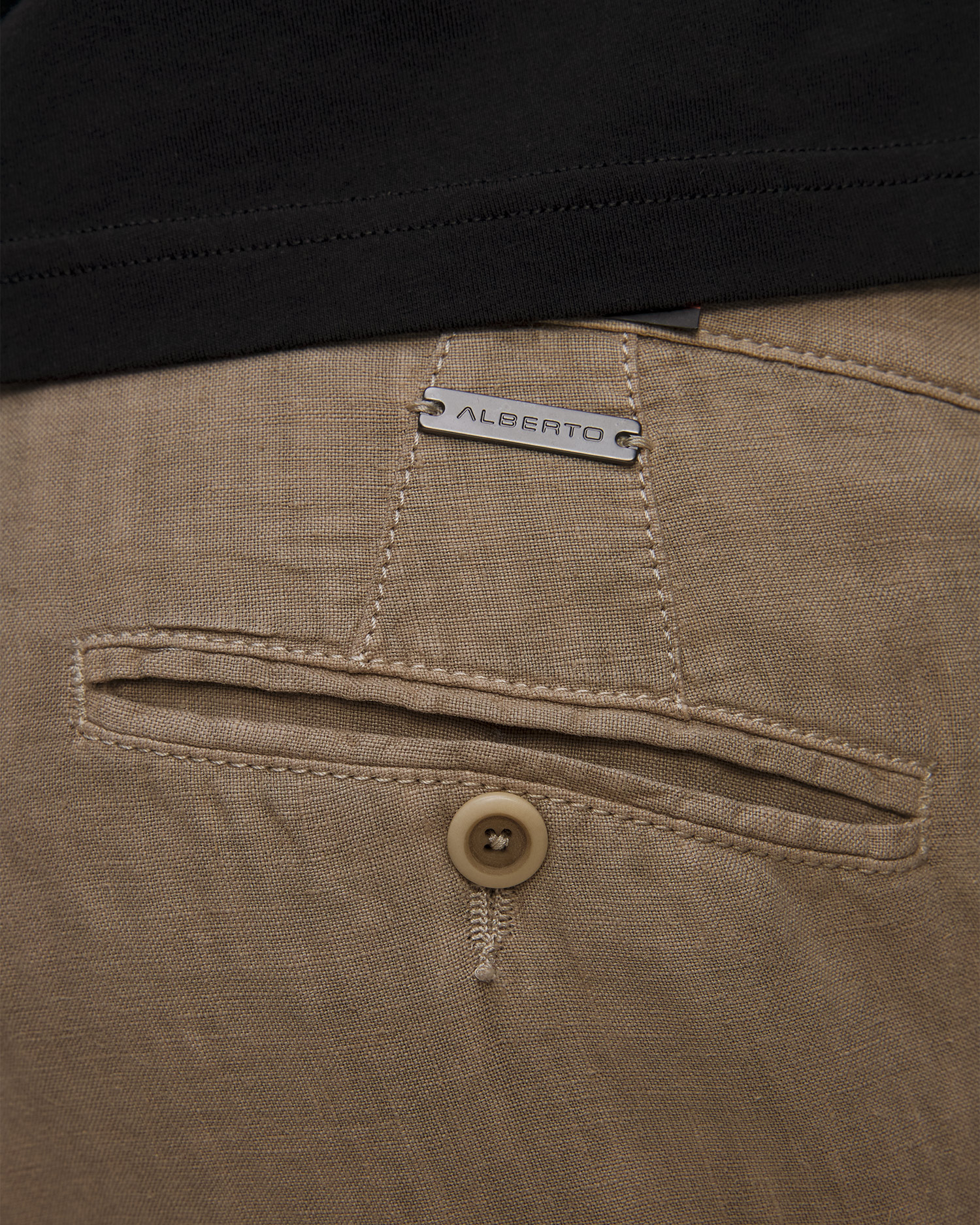 Pantaloni din in bej pentru bărbați Alberto Lou-J - Pure Linen