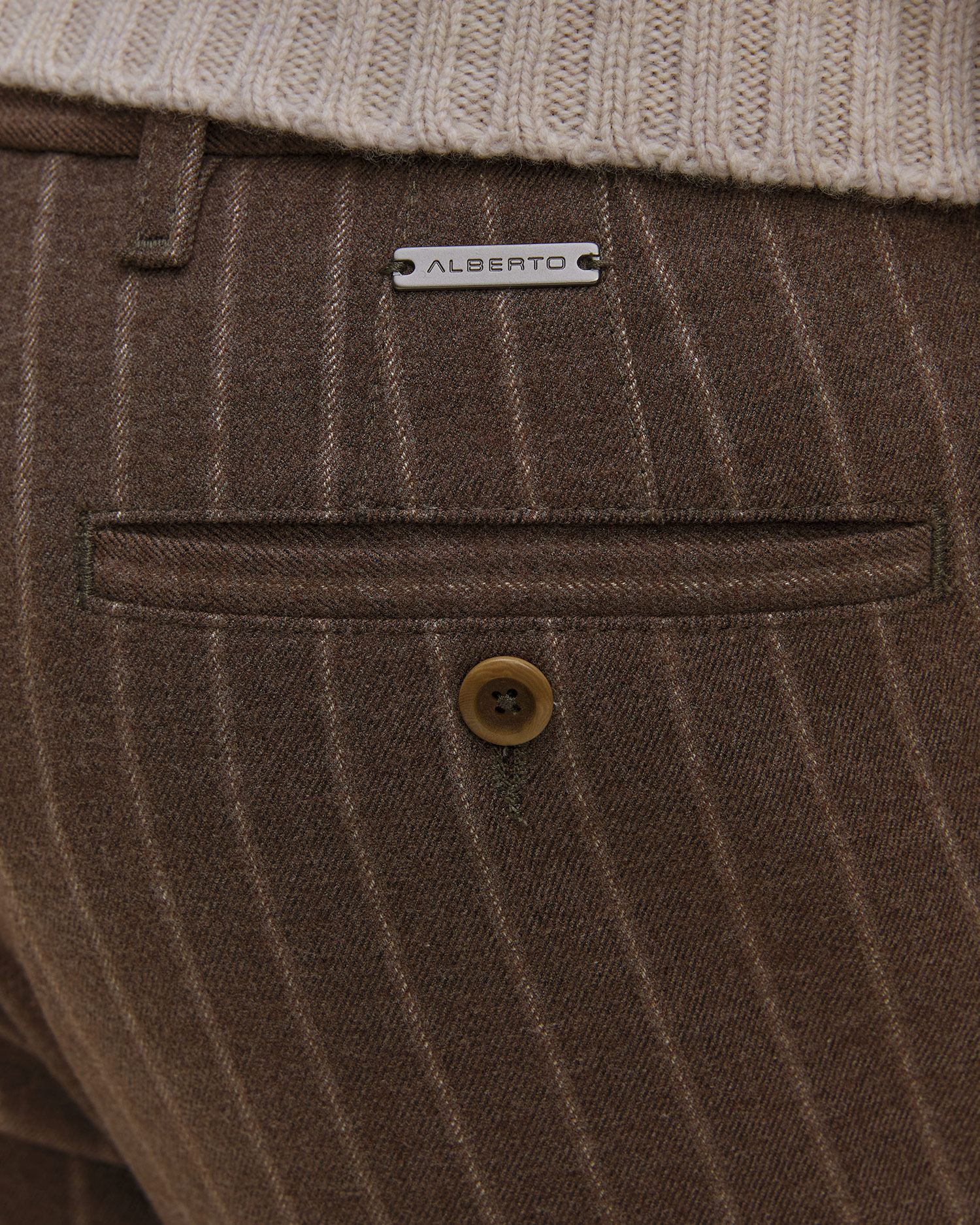 Pantalon pour hommes Alberto LOU-J-GU - Flannel Stripe