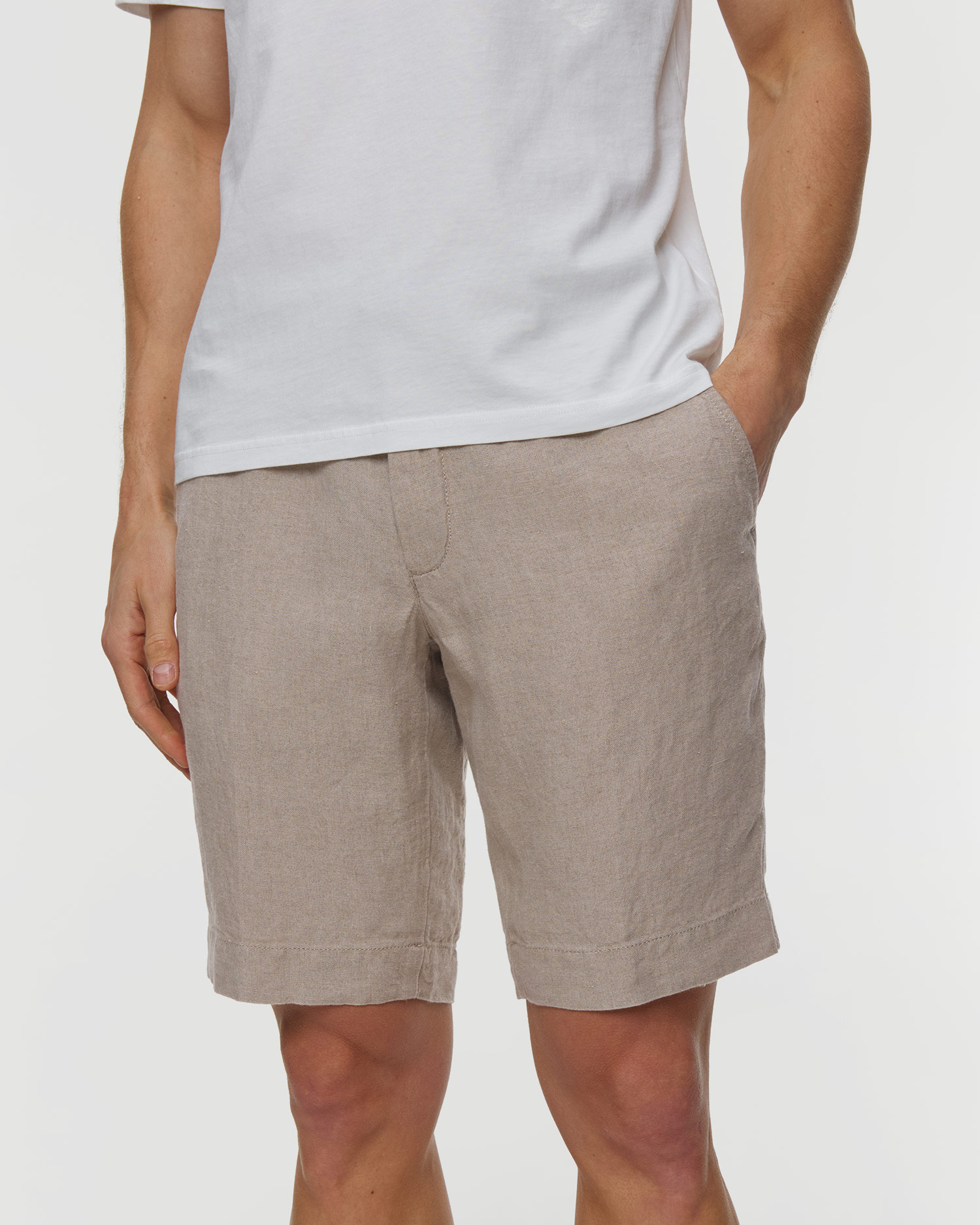 Șorturi din in pentru bărbați Alberto House-K Pure Linen, Culoare/Model: Beżowy
