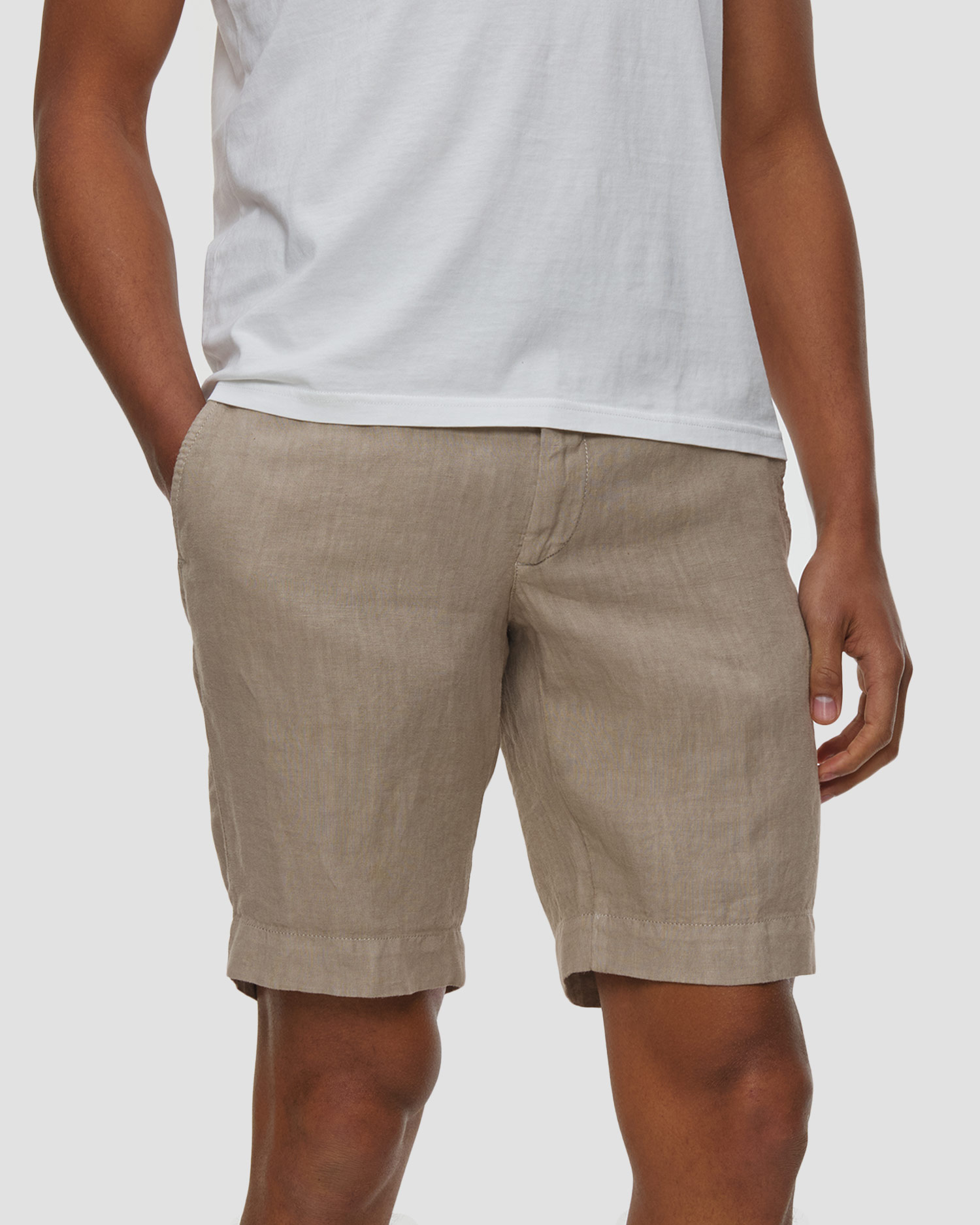 Șorturi din in pentru bărbați Alberto House-K - Pure Linen, Culoare/Model: Beżowy