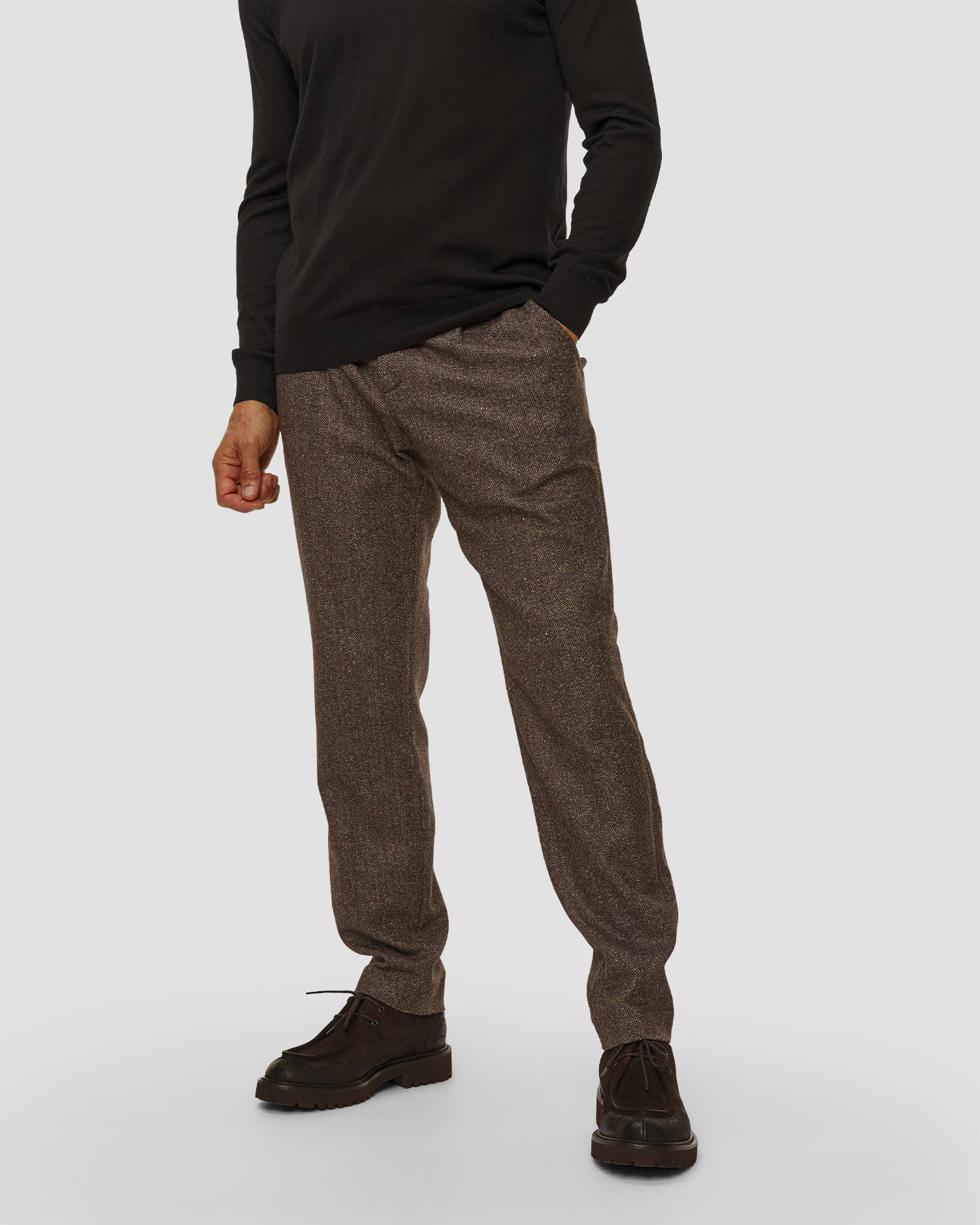 Men's wool trousers Alberto LOU-J-PL - Wool Herringbone