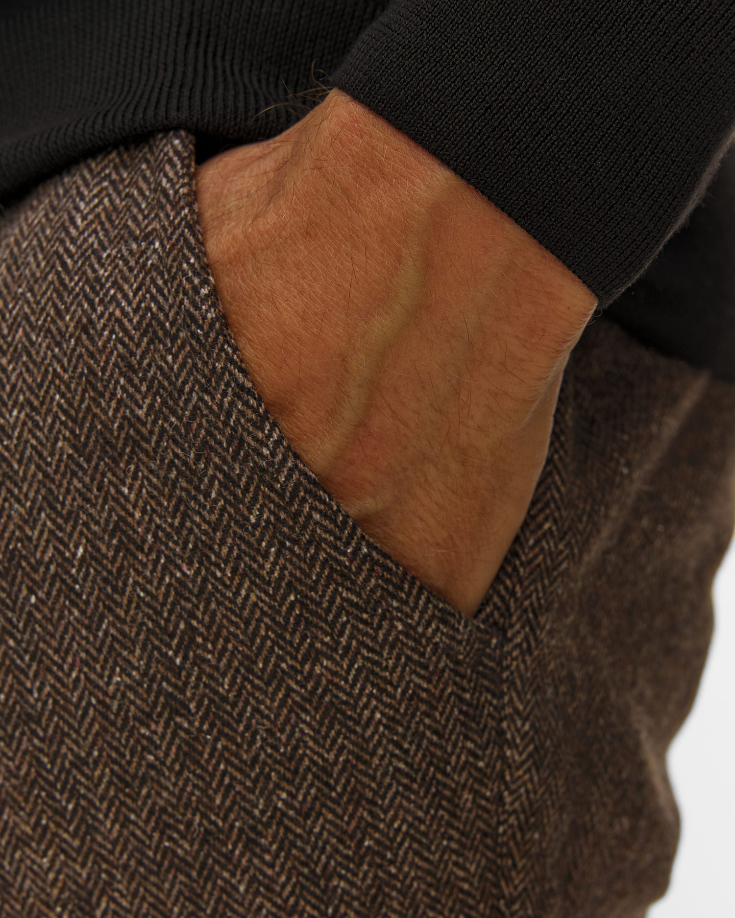 Men's wool trousers Alberto LOU-J-PL - Wool Herringbone