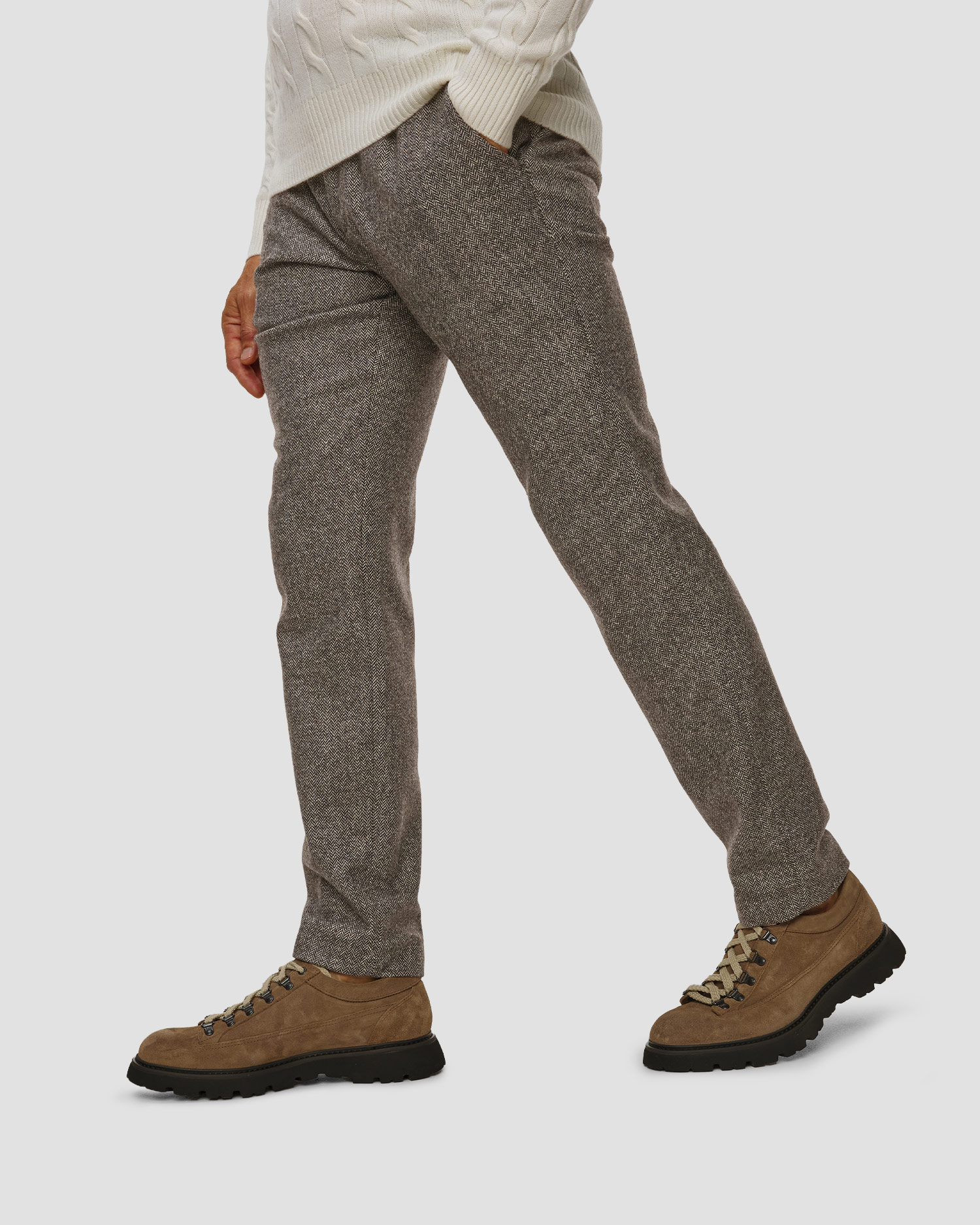 Men's wool trousers Alberto LOU-J-PL - Wool Herringbone