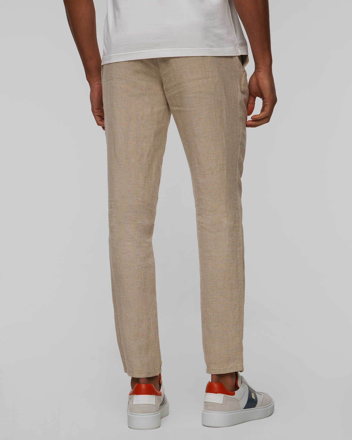 Pantaloni din in bej pentru bărbați Alberto Casa - Pure Linen