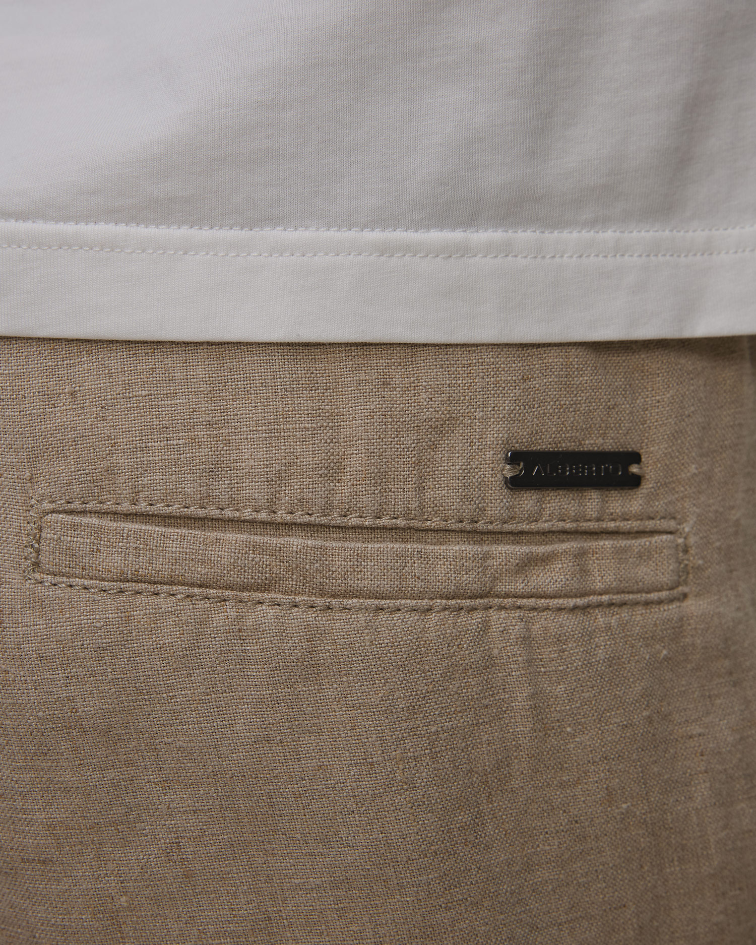 Pantaloni din in bej pentru bărbați Alberto Casa - Pure Linen