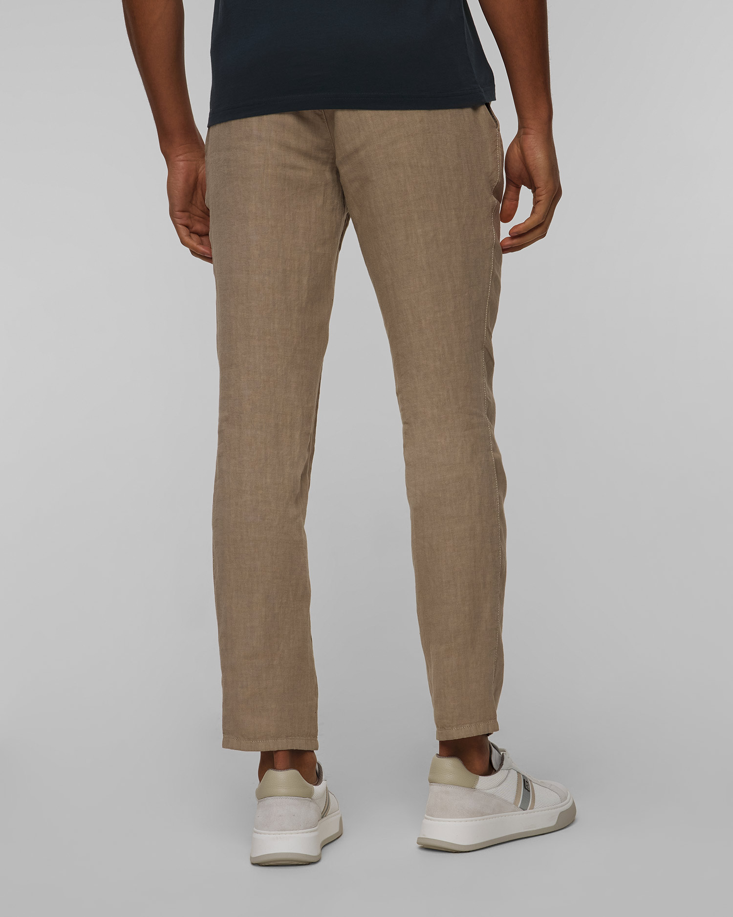 Pantaloni din in bej pentru bărbați Alberto Casa - Pure Linen