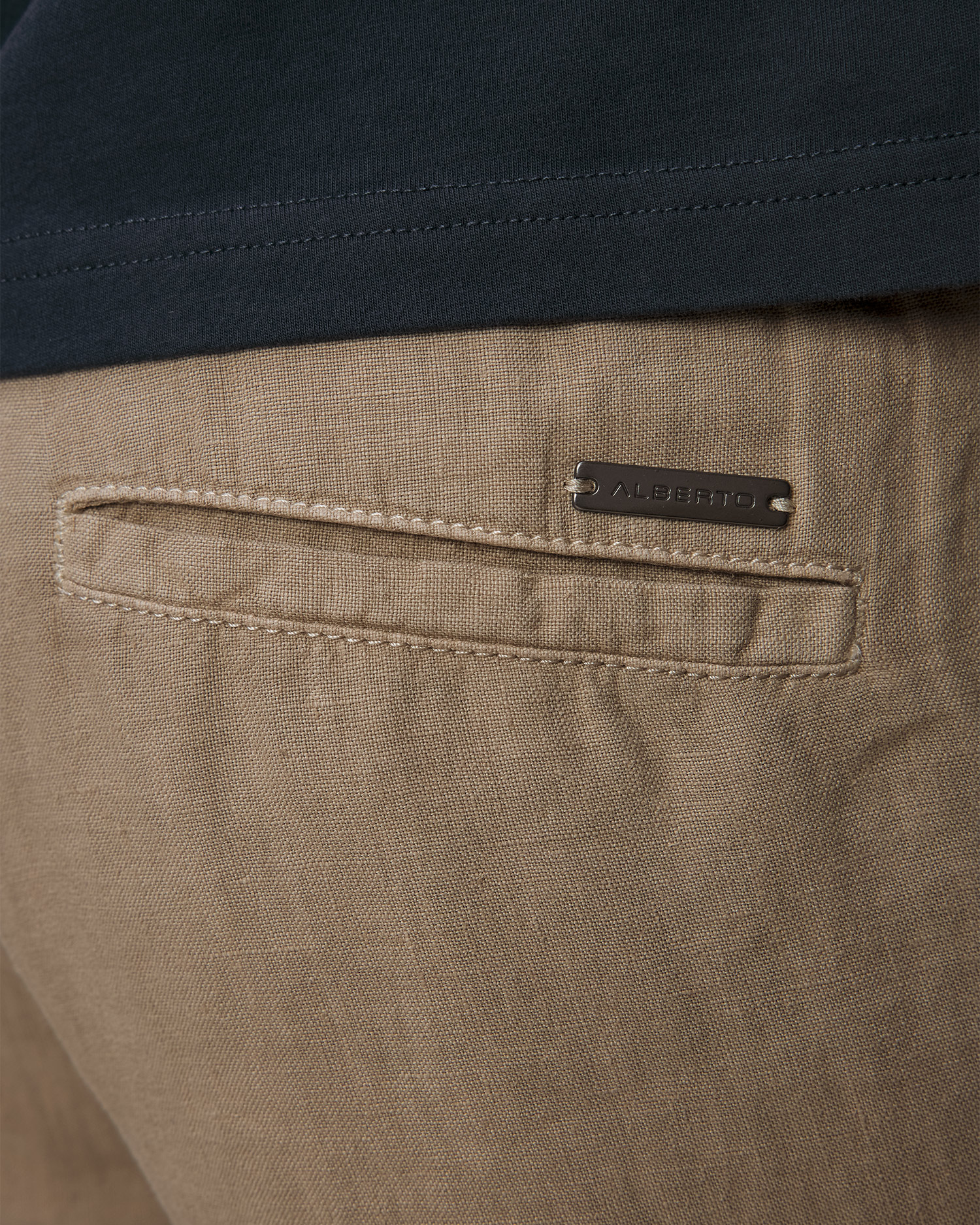 Pantaloni din in bej pentru bărbați Alberto Casa - Pure Linen