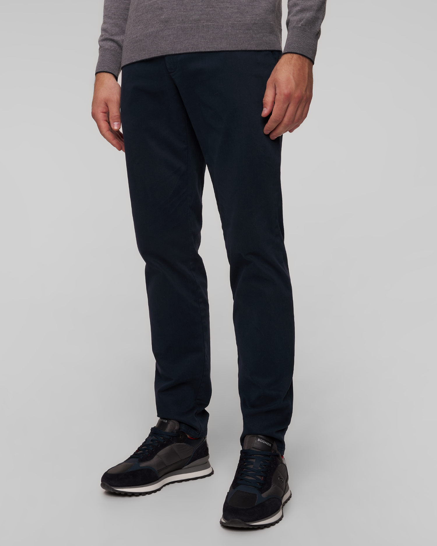 Pantalon bleu marine pour hommes Alberto Rob Soft Tencel  