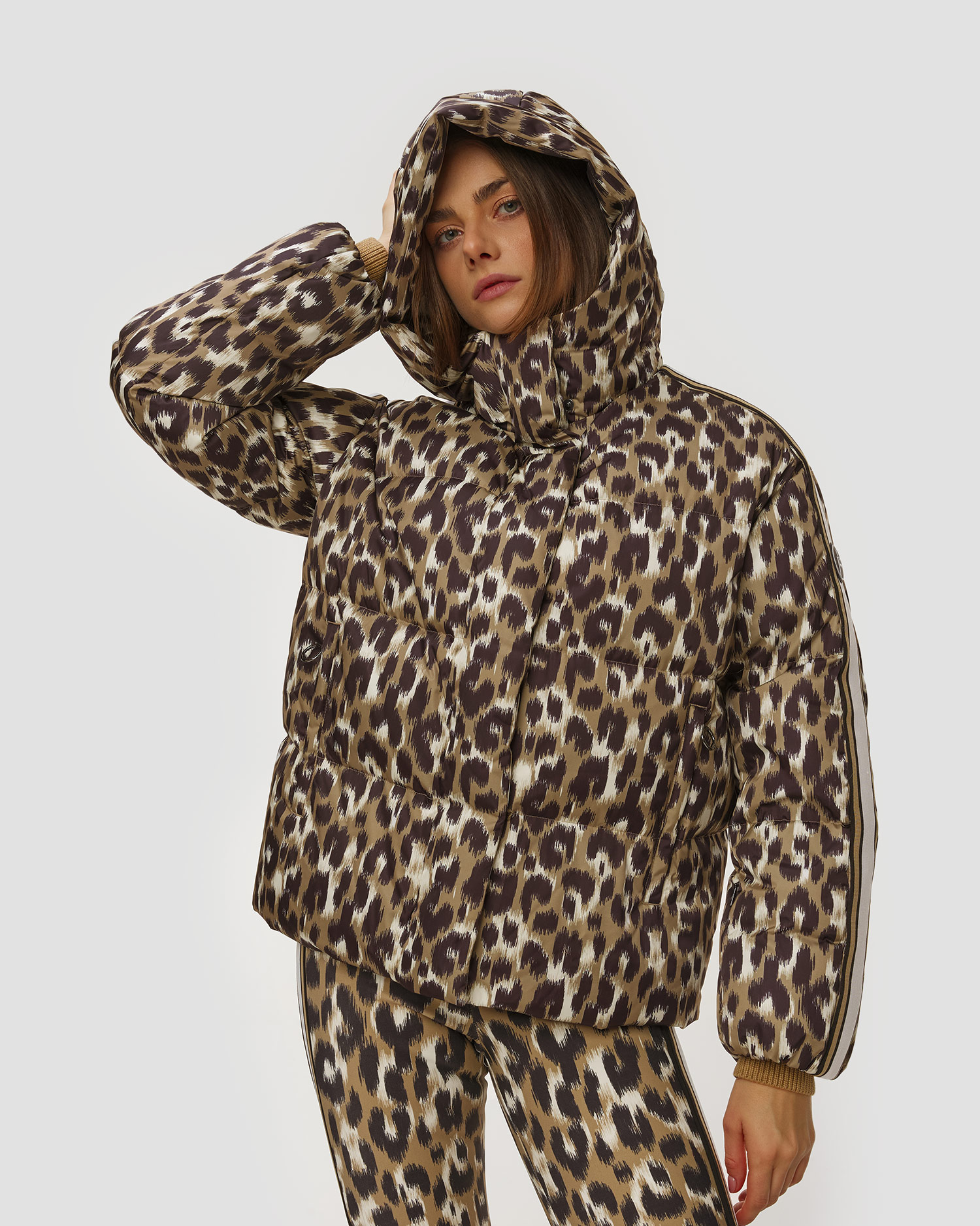 Dámská prošívaná bunda se zvířecím vzorem Fusalp Ada Leopard