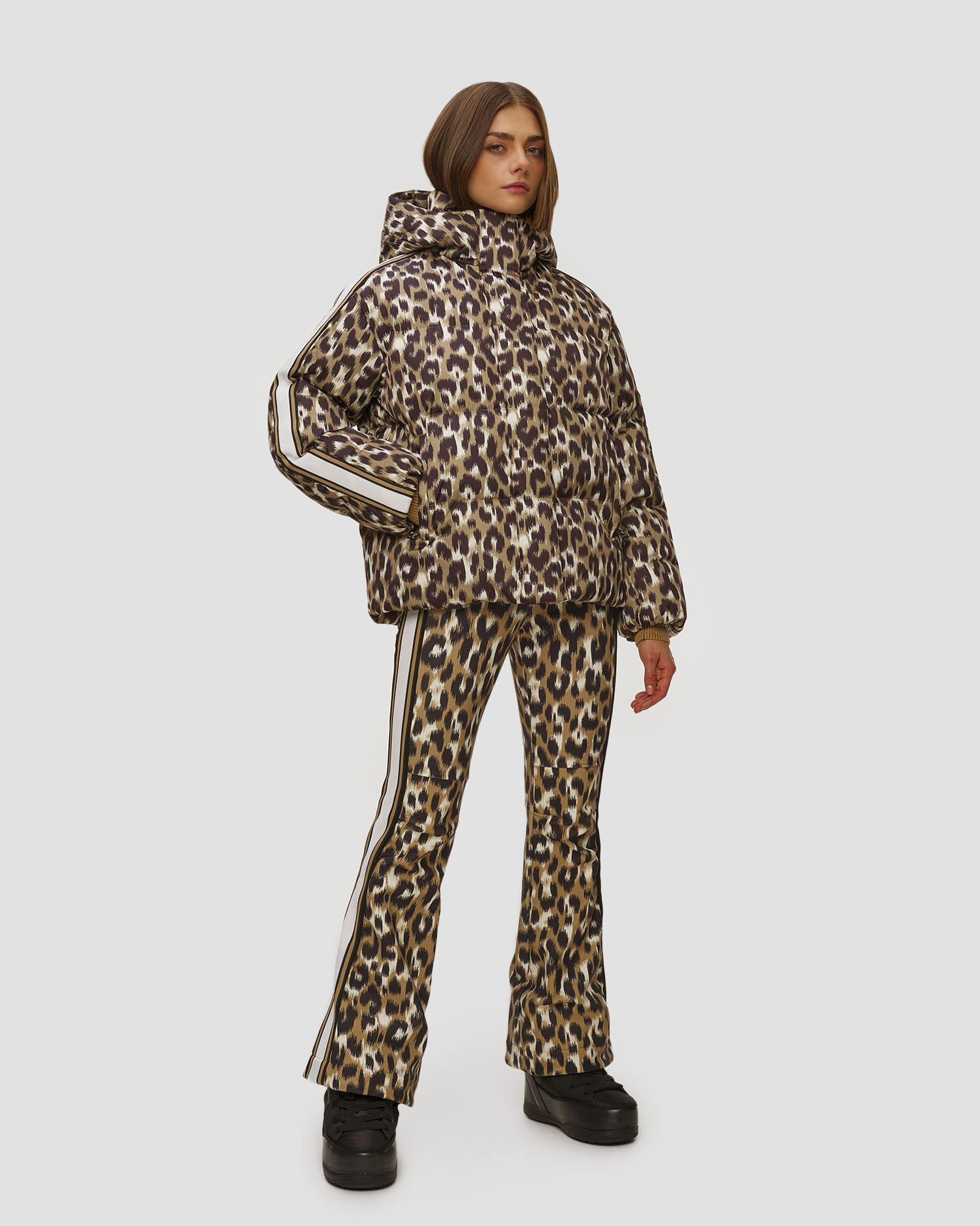 Dámská prošívaná bunda se zvířecím vzorem Fusalp Ada Leopard