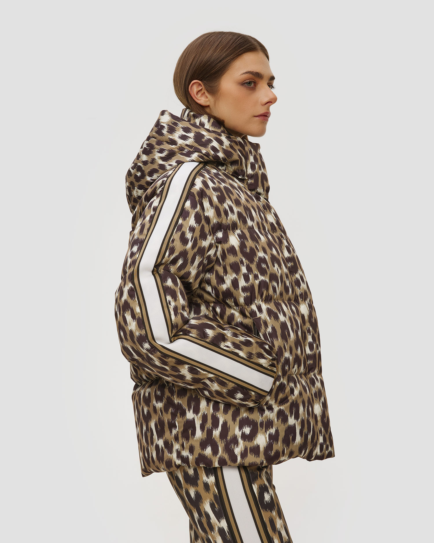 Dámská prošívaná bunda se zvířecím vzorem Fusalp Ada Leopard