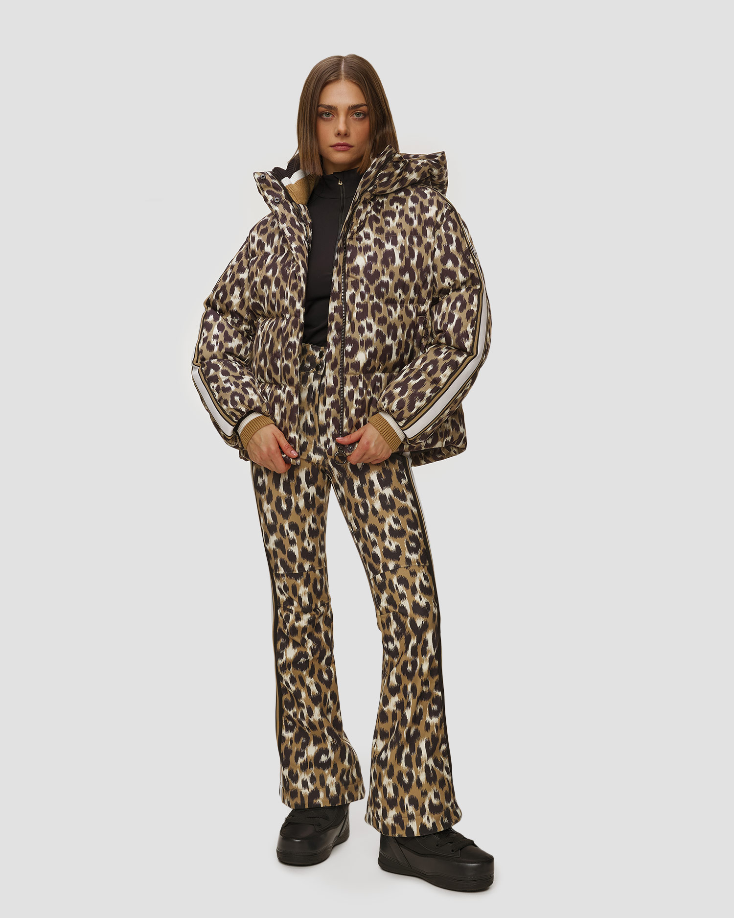 Dámská prošívaná bunda se zvířecím vzorem Fusalp Ada Leopard