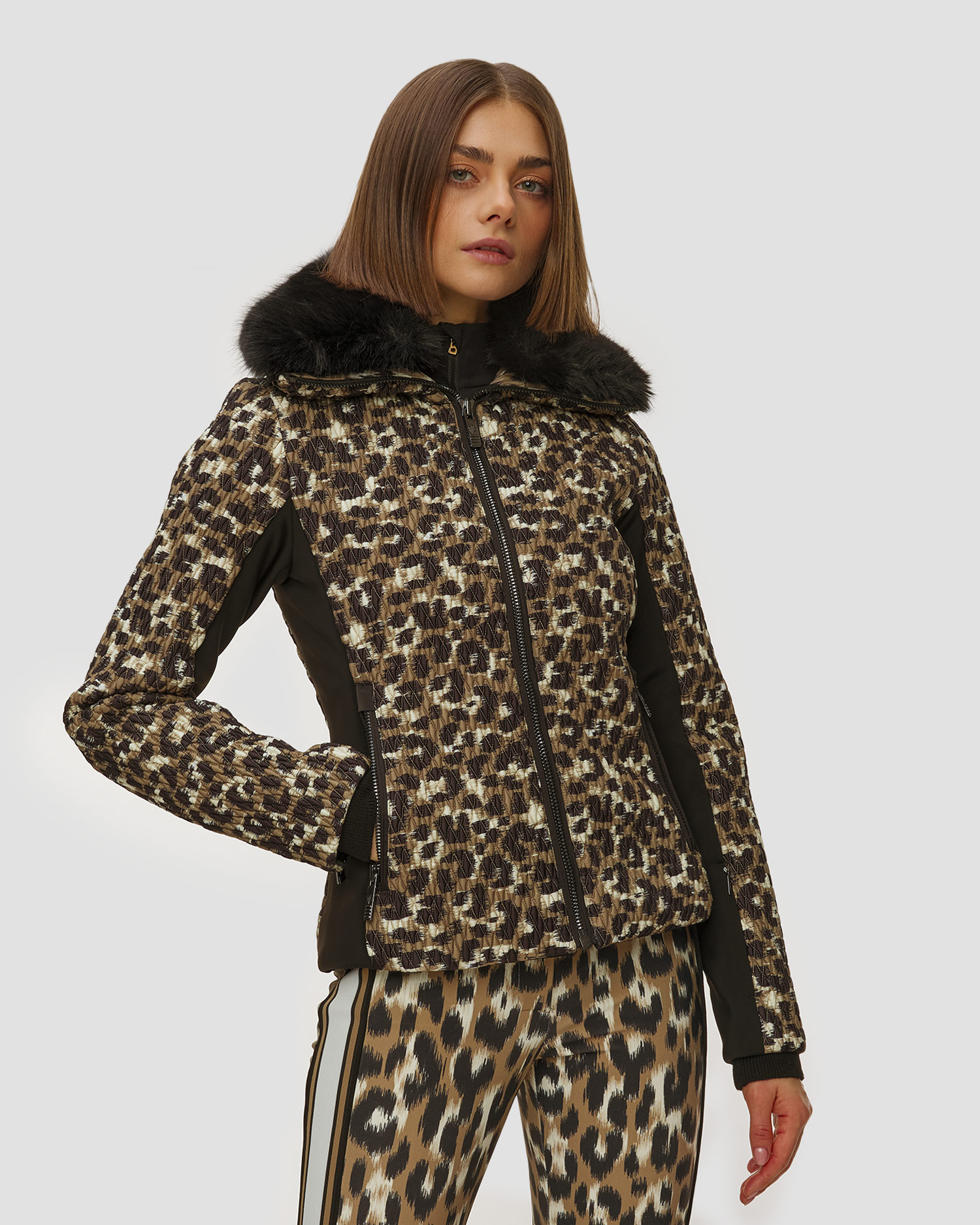 Dámska lyžiarska bunda Fusalp Montana Leopard