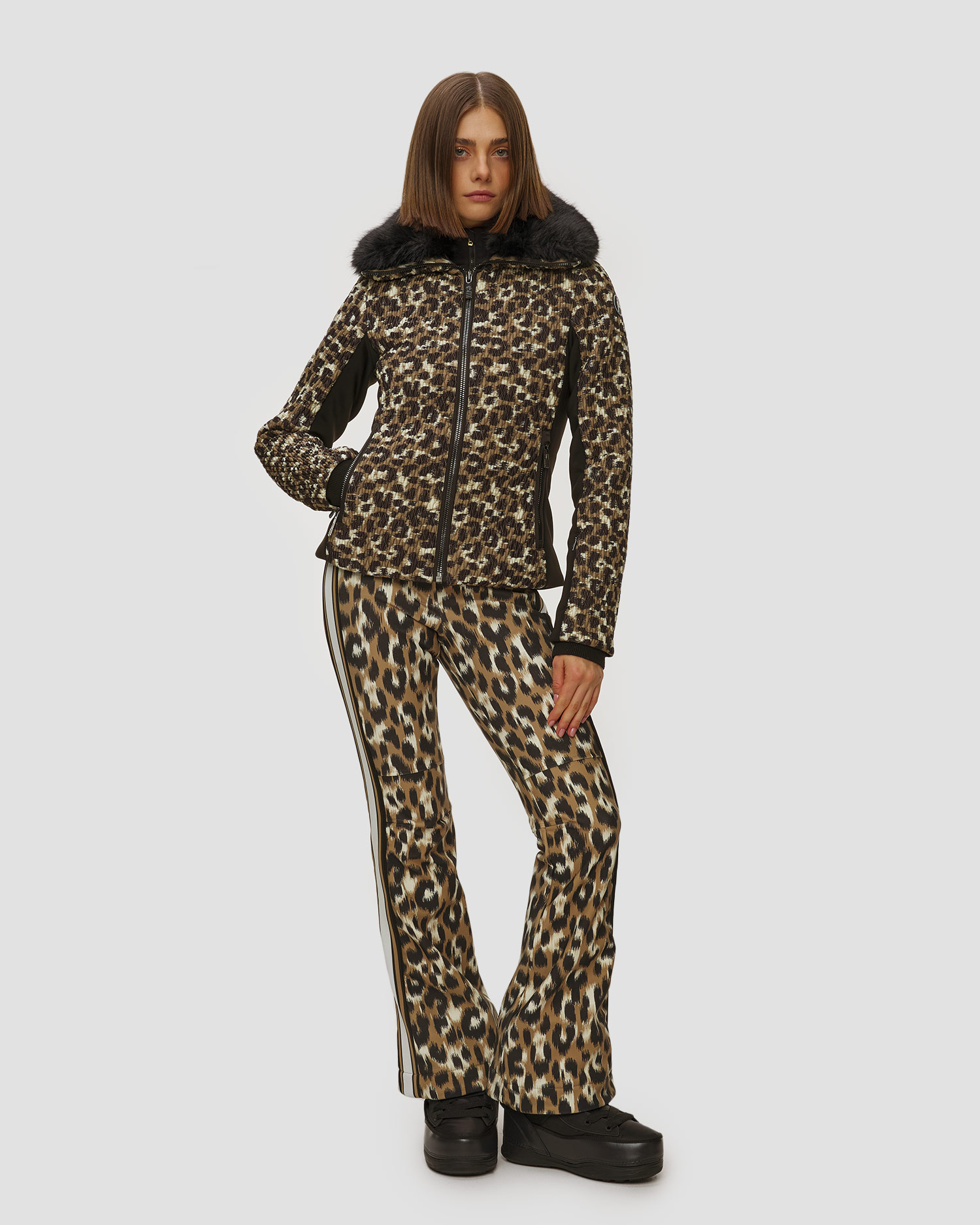 Kurtka narciarska damska Fusalp Montana Leopard