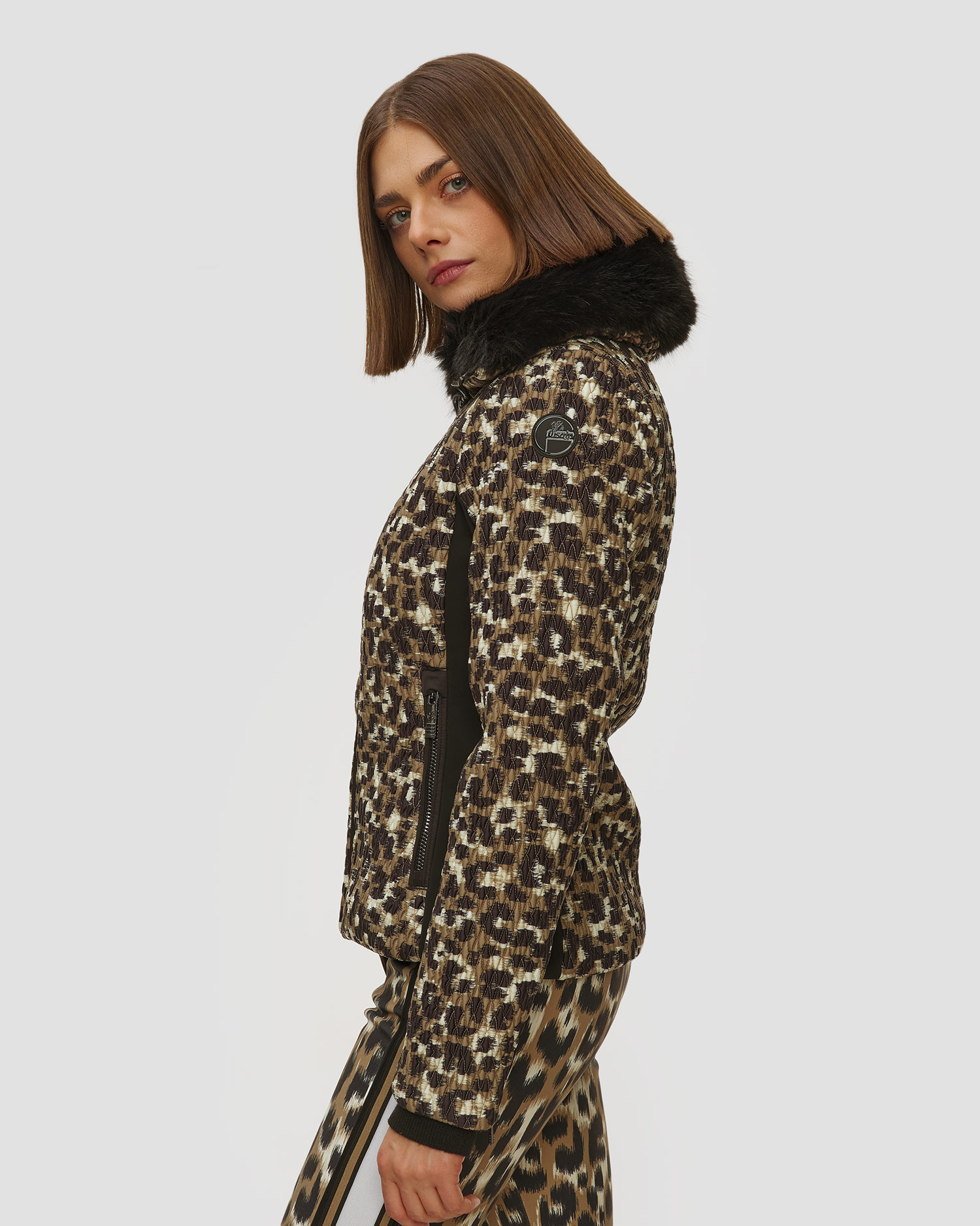 Kurtka narciarska damska Fusalp Montana Leopard